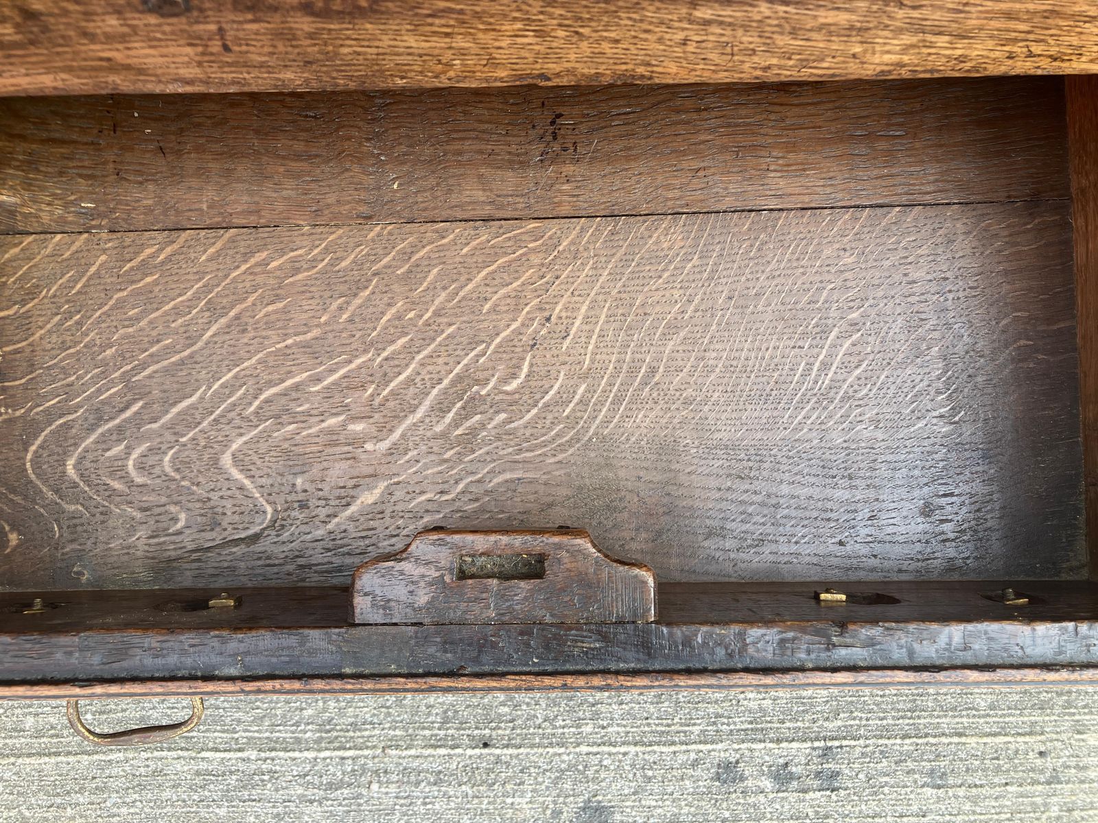 Furniture Very Large English Antique Solid Oak Mule Chest Coffer With Drawers From 1790 photo
