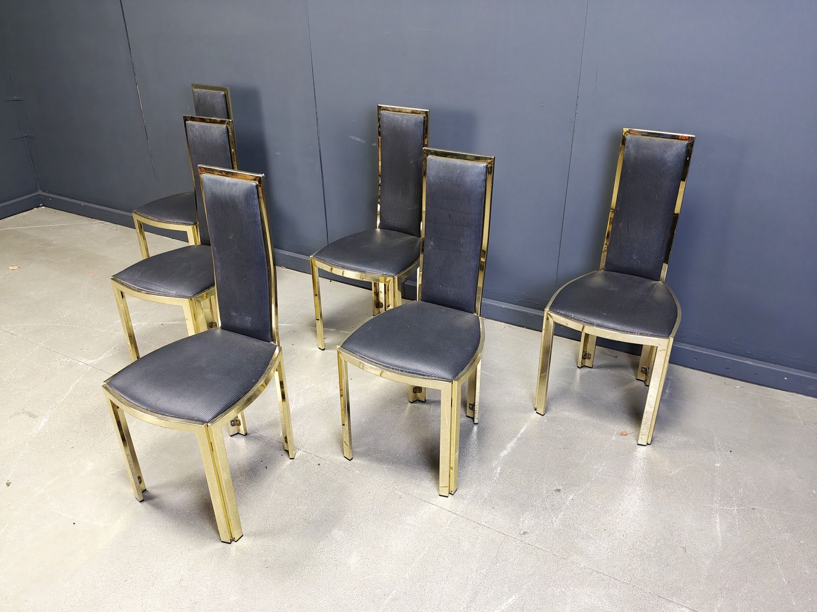 Vintage French Brass Dining Chairs, Set Of 6 photo Furniture