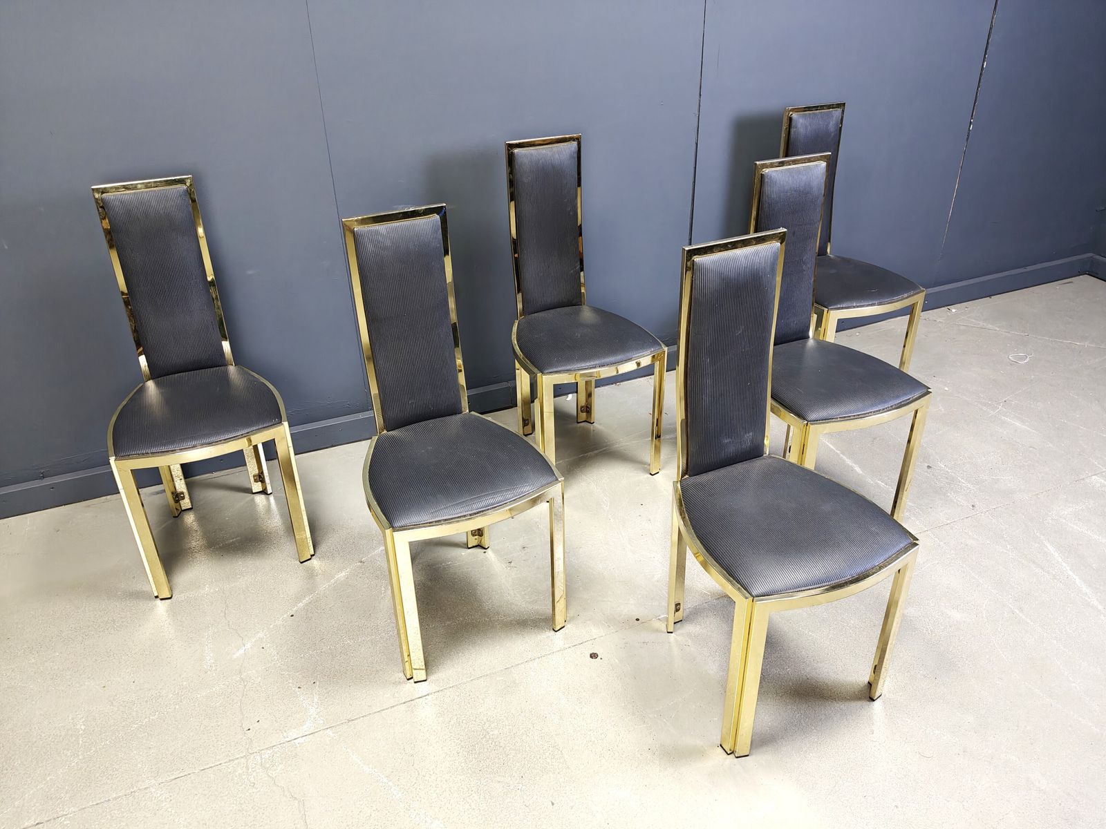 Furniture Vintage French Brass Dining Chairs, Set Of 6 photo