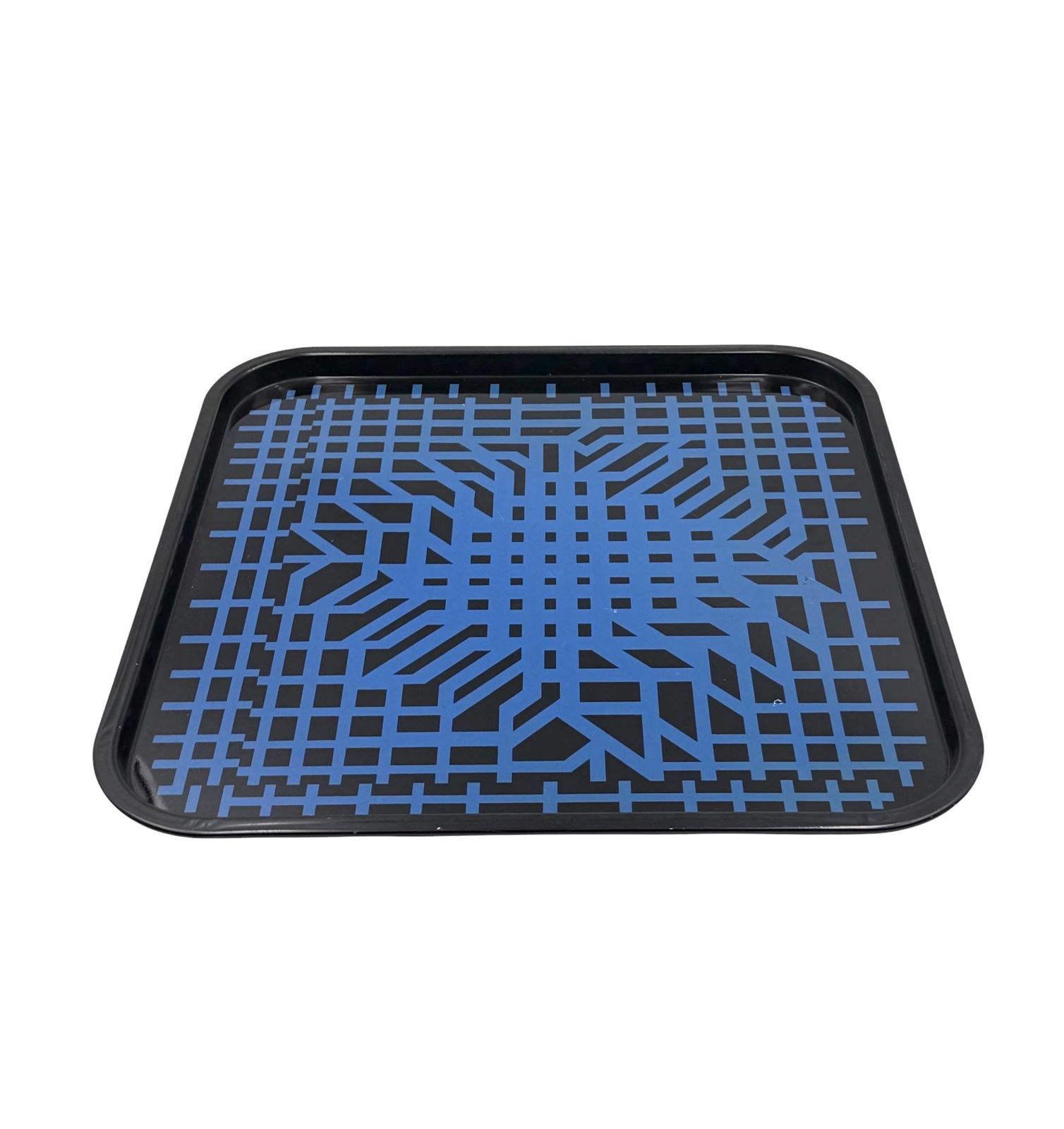 Victor Vasarely, Space Age Op Art Metal Tray, Limited Edition Metalgraf Italy 1970s photo 350.0