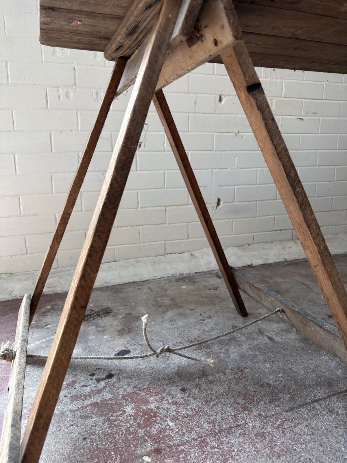 1930’s  Pine Trestle Table With Bags Of Character & A Great Size. photo vinterior