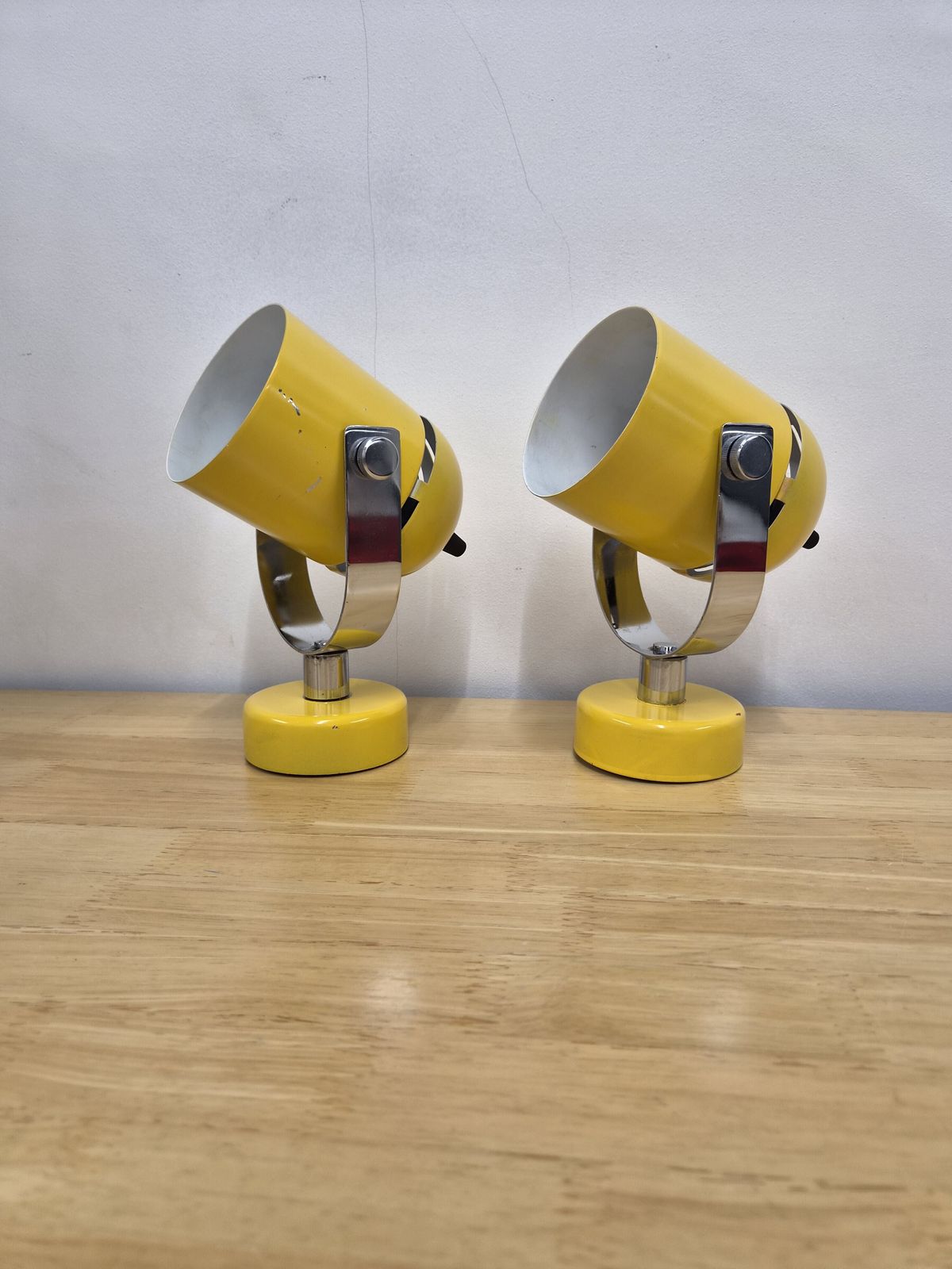 Pair Of Mid Century Stanislav Indra Spot Or Table Lamps 1970s Yellow