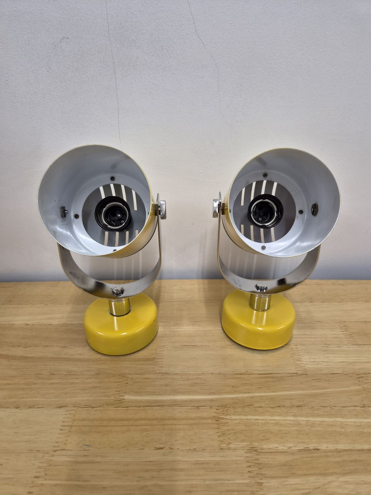 Pair Of Mid Century Stanislav Indra Spot Or Table Lamps 1970s Yellow photo for sale