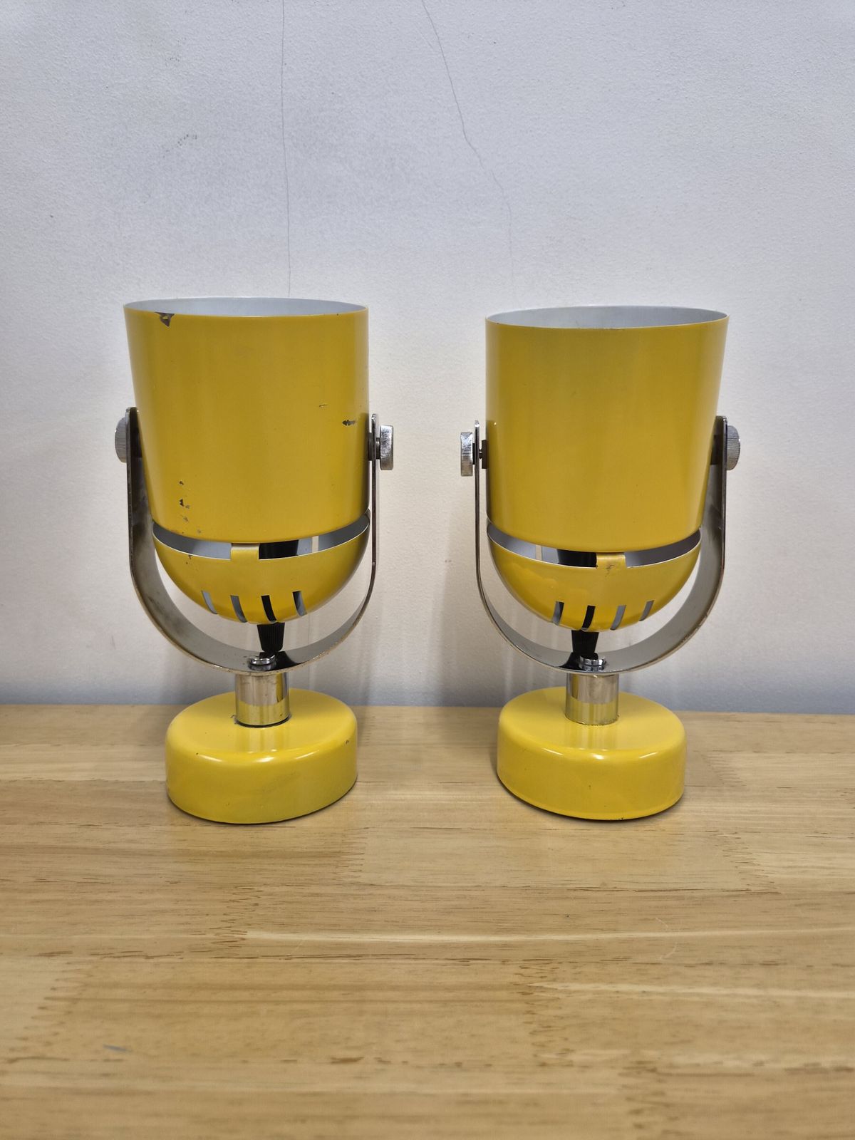 Pair Of Mid Century Stanislav Indra Spot Or Table Lamps 1970s Yellow photo buy