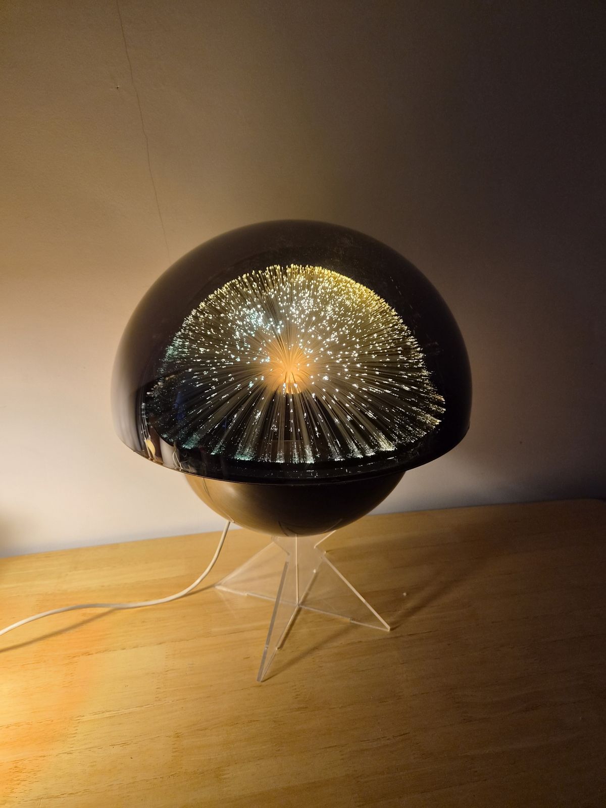 Mid Century Crestworth Galaxy Fibre Optic Lamp 1970s Original Box And Stand photo furniture