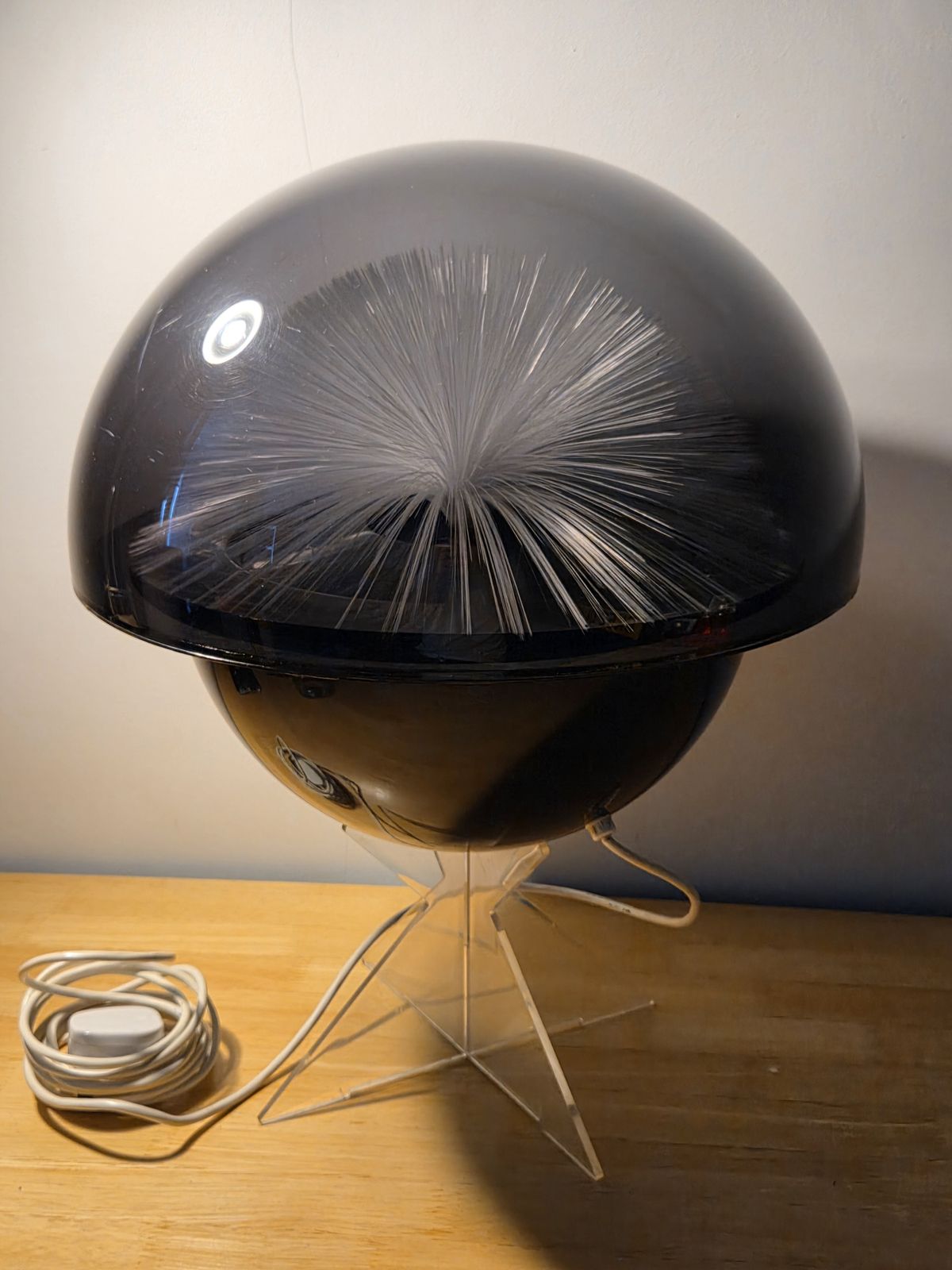 photo for sale Mid Century Crestworth Galaxy Fibre Optic Lamp 1970s Original Box And Stand