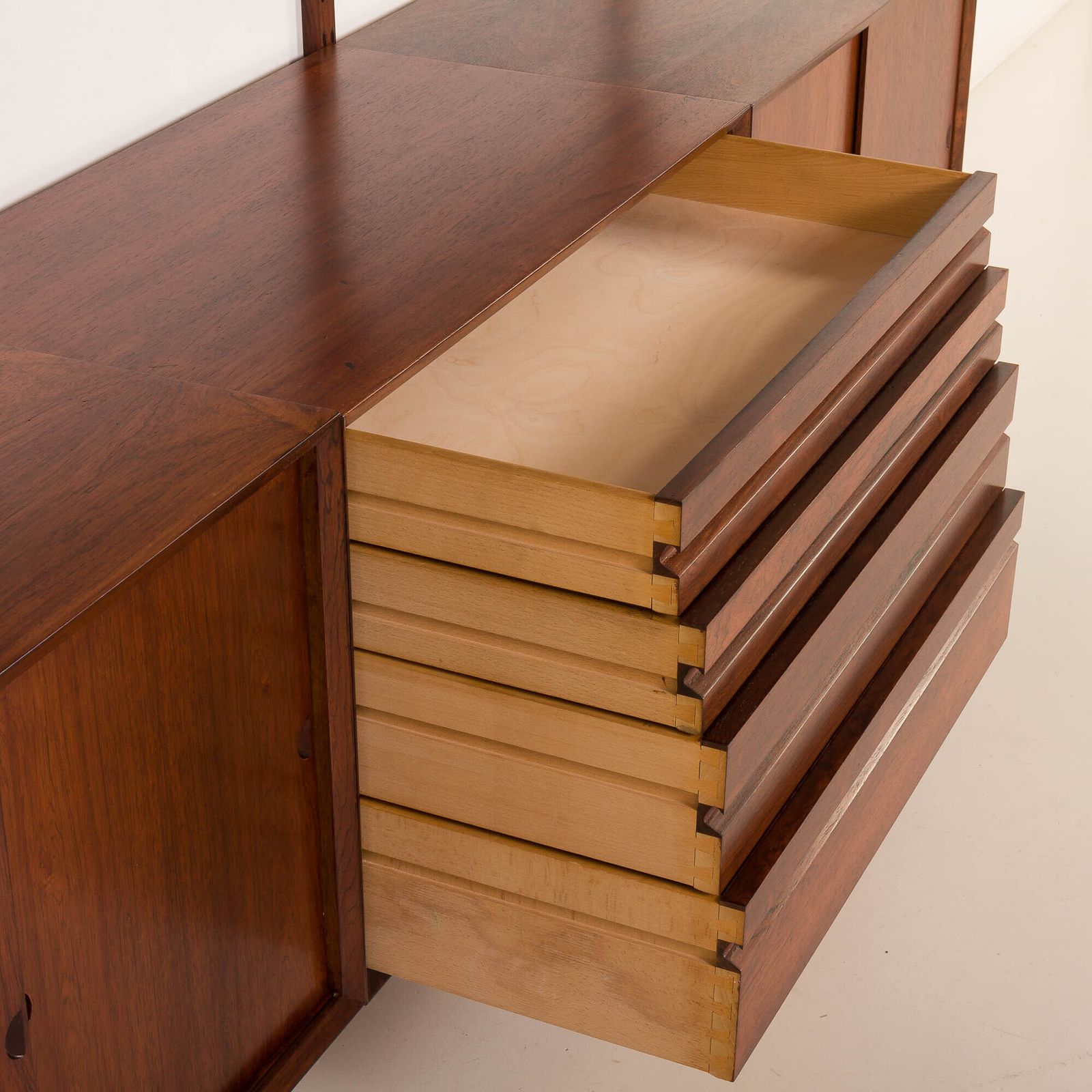 4771.0 Poul Cadovius 3 Bay Rosewood Wall Unit For Cado, 1960s photo