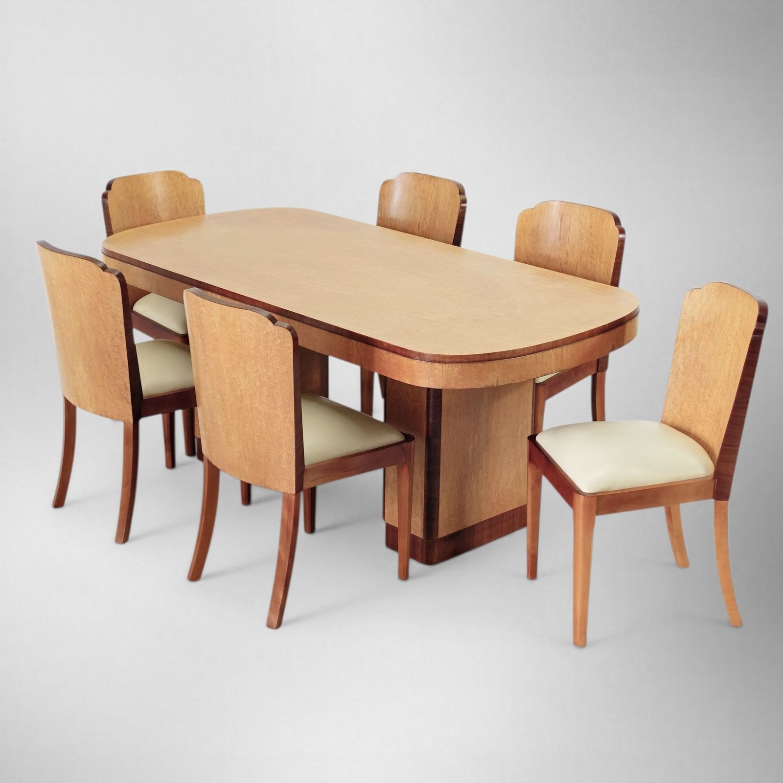 Art Deco Dining Suite Table And Six Chairs By H&L Epstein 1930’s.