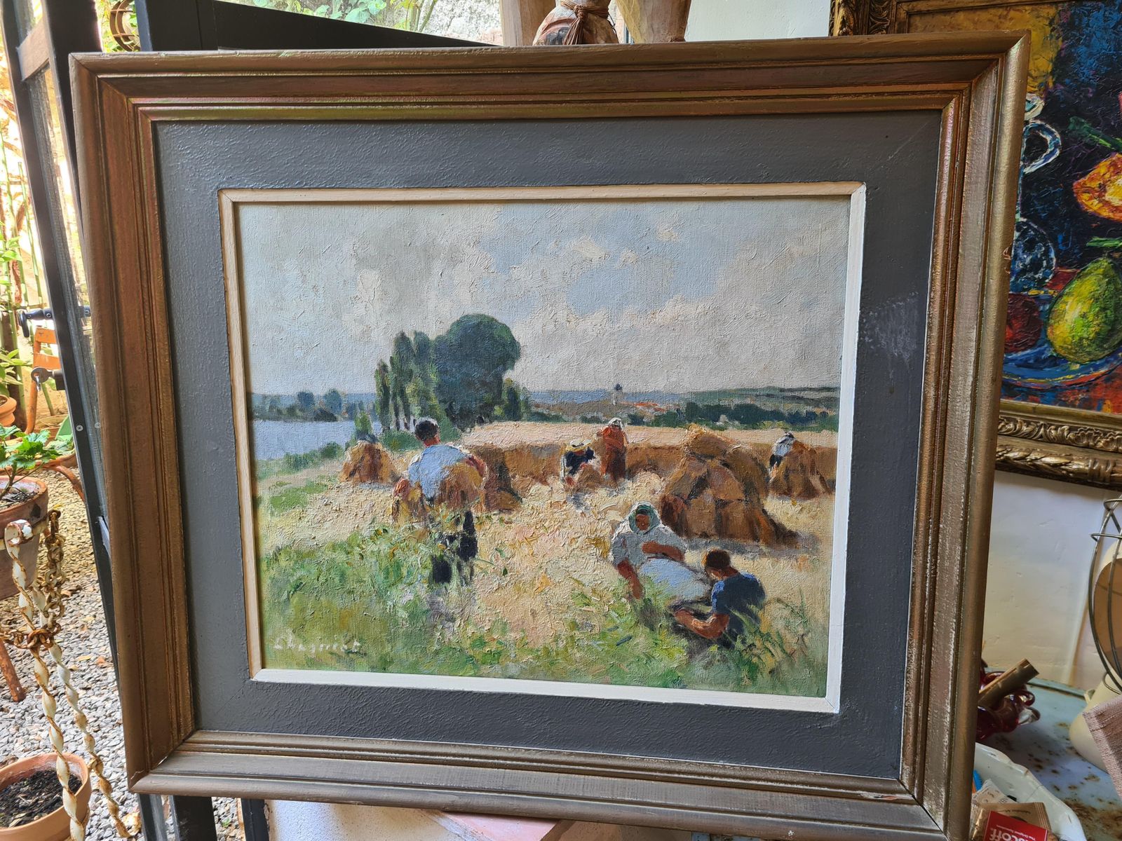 The Harvest, French Impressionist Oil On Canvas, By Alfred Jean Chagniot Pupil Of édouard Vuillard photo Art