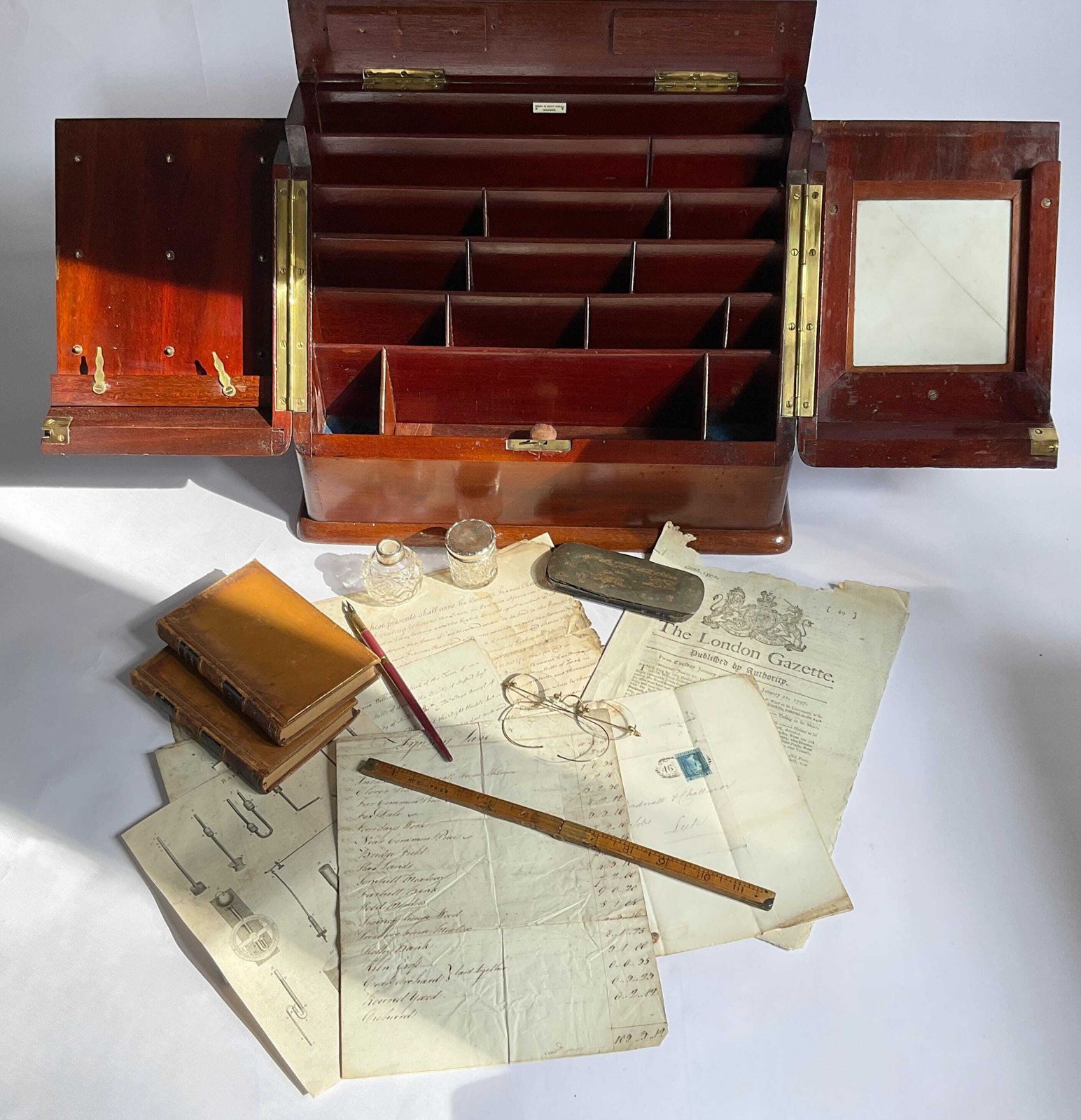 Army And Navy Officer's Stationery Cabinet – Estate Archive Featuring 1774 Chapone Volumes & Penny Blue