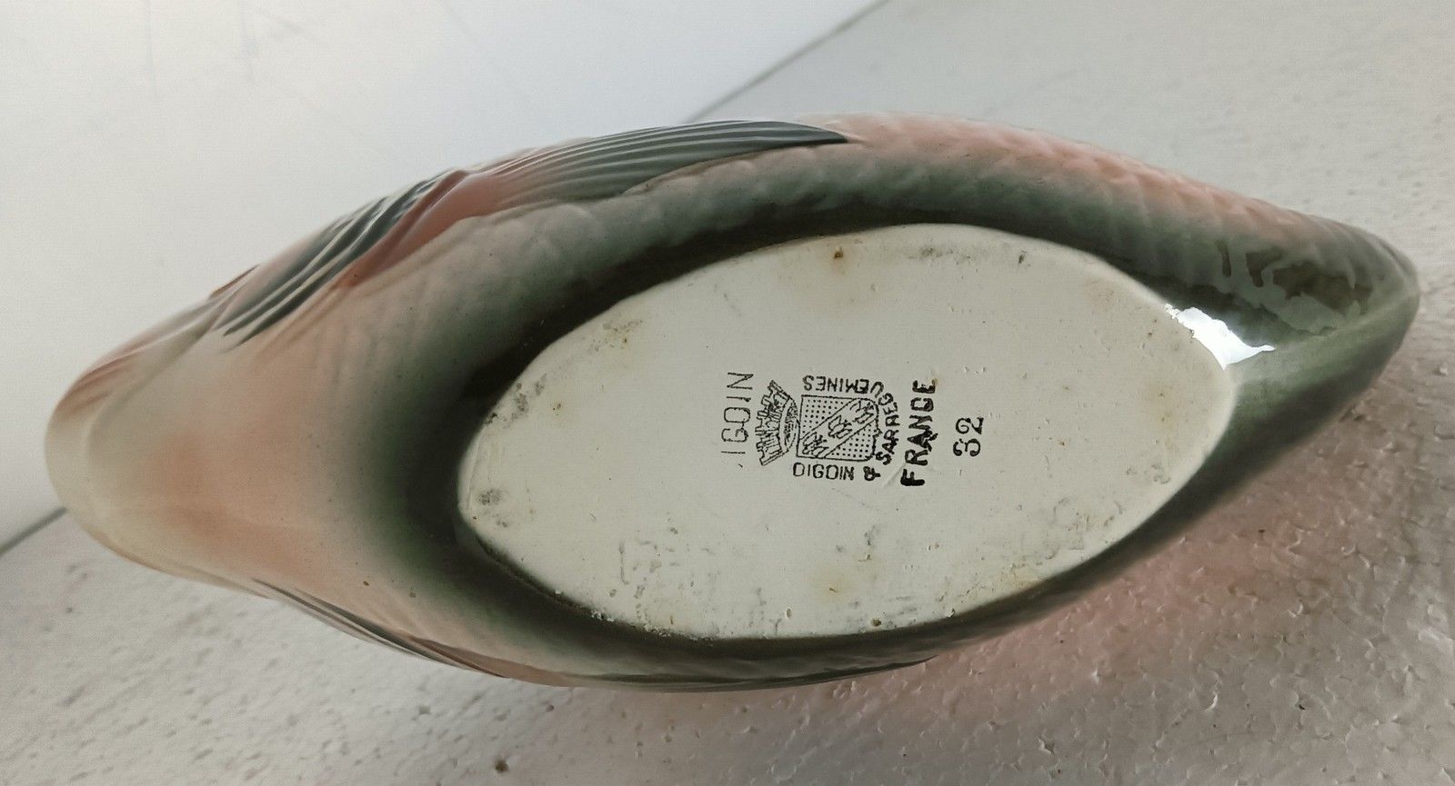 photo for sale Fish Gravy Boat Sauceboat  Antique Art Nouveau Digoin Sarreguemines France Marke