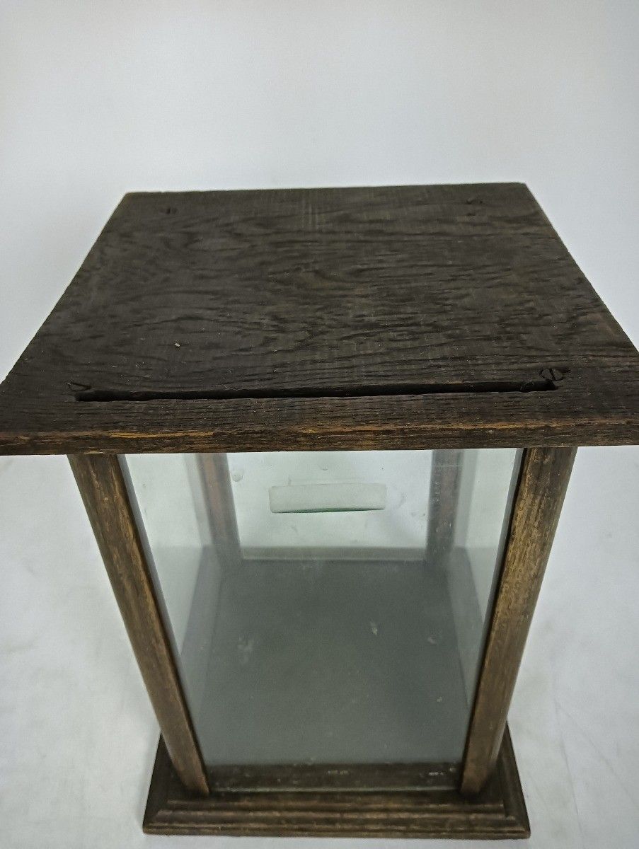 Antique Art Deco Vitrine Display Cabinet Wood Glass Rare Small photo furniture
