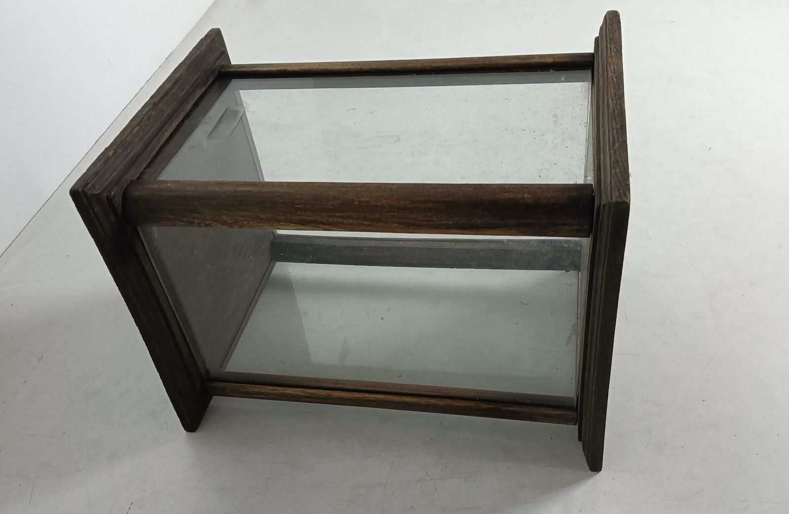 Antique Art Deco Vitrine Display Cabinet Wood Glass Rare Small photo vinterior