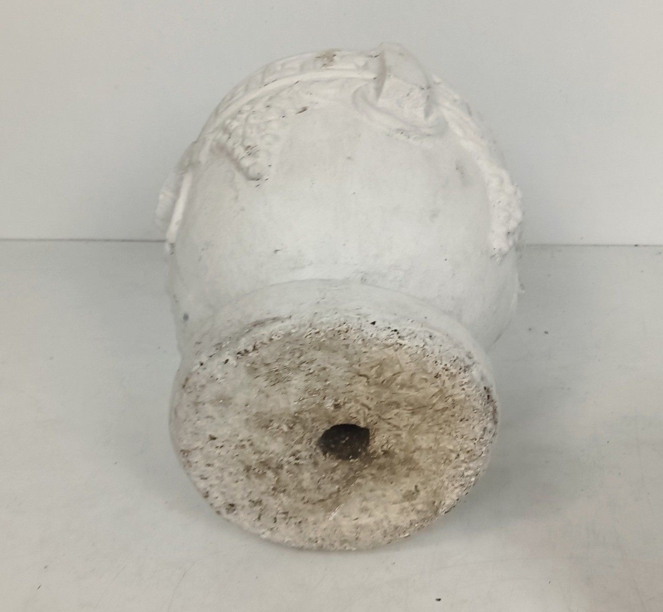 Pair Of Vintage Concrete Planters Greek Style Grapes Jardiniere Architectural Ur photo buy