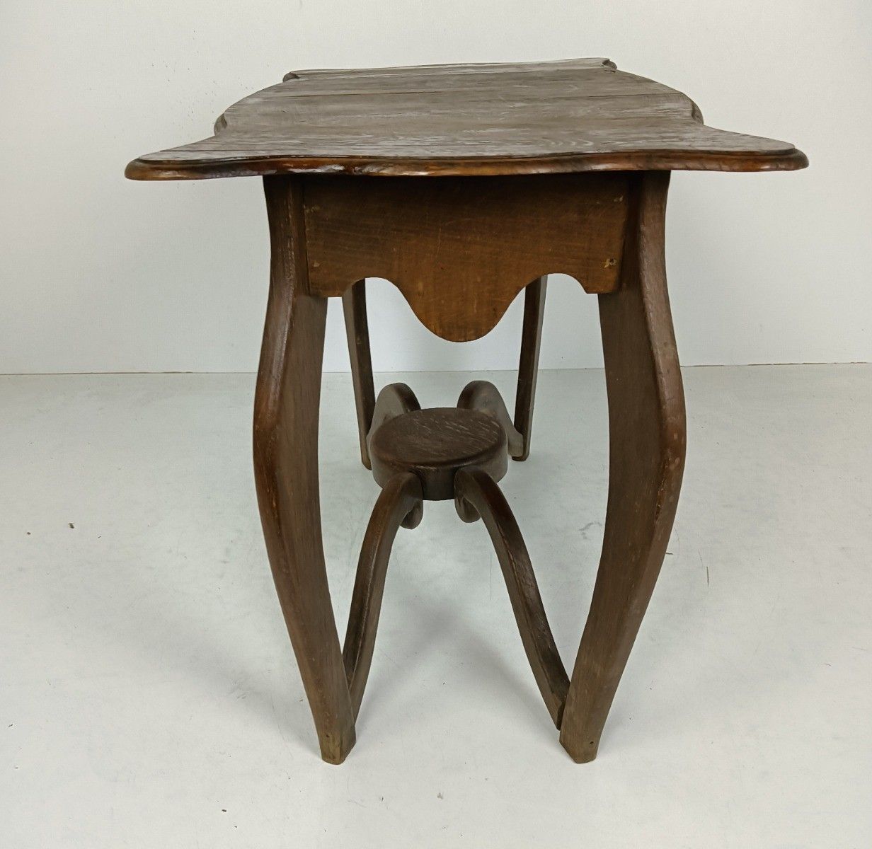 photo for sale Antique Small Side Coffee Occasional Table Carved Wood Barn Farmhouse Style