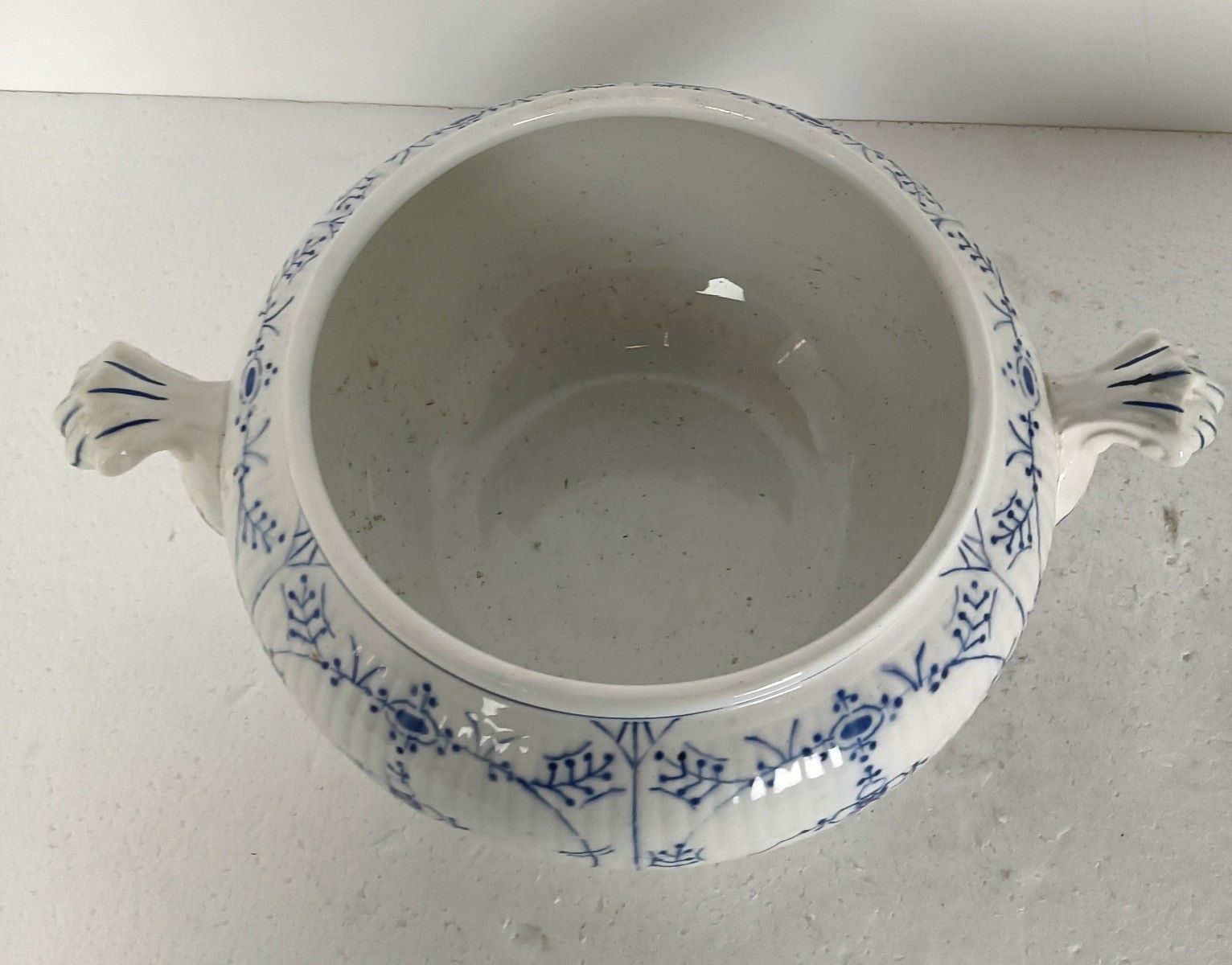 photo for sale Antique Boch Maastricht Soup Tureen Dish With Ladle Marked Copenhagen Motive