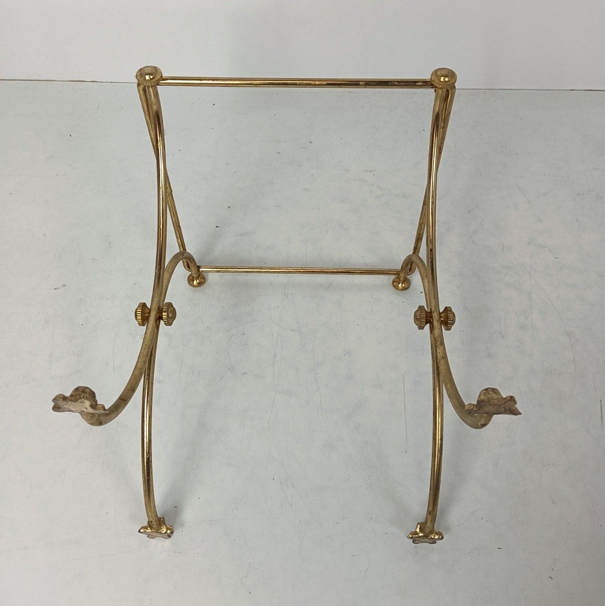 Small Brass Marble Pedestal Plant Stand Side End Table Hollywood Regency Vinta photo vintage
