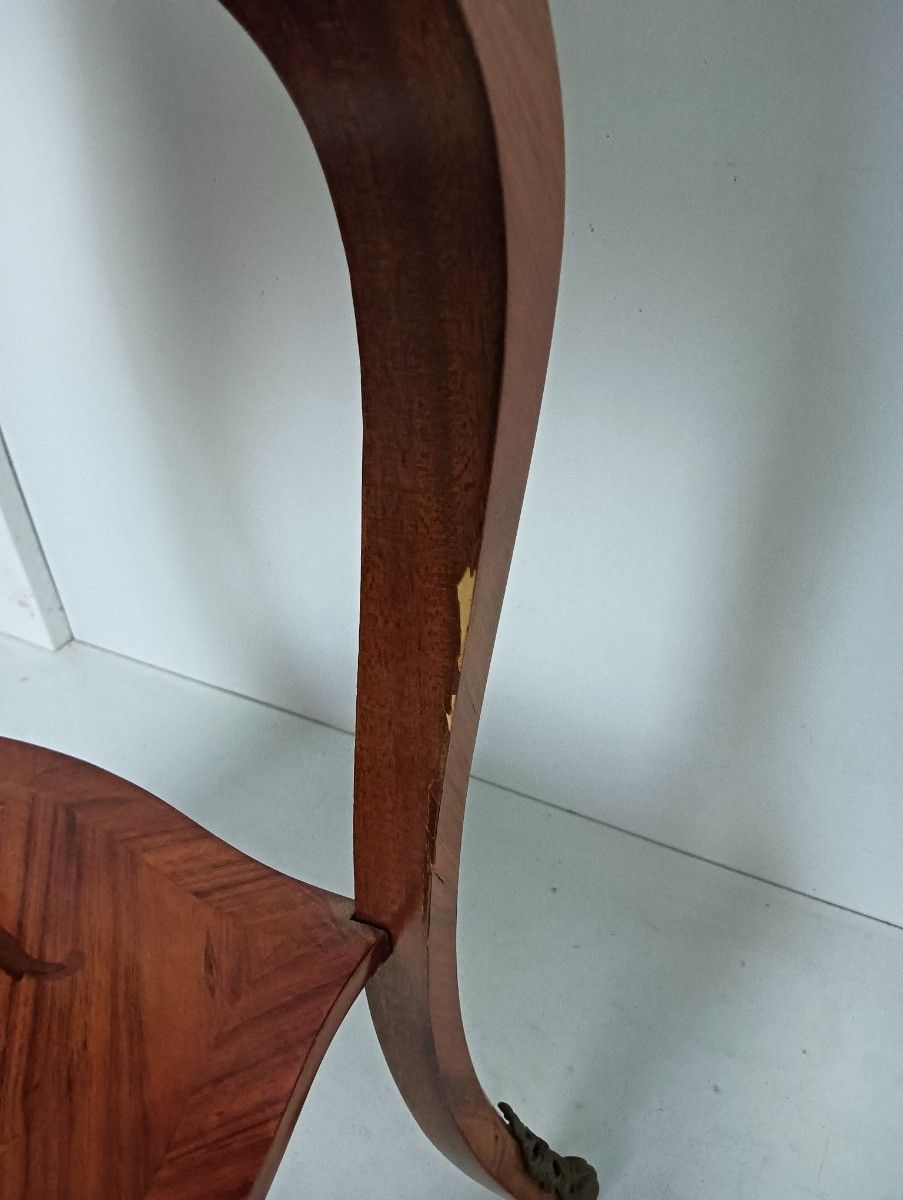 photo for sale Gorgeous Marquetry Inlay Lamp Table Cabinet Wood Italian End Table Ormolu Brass