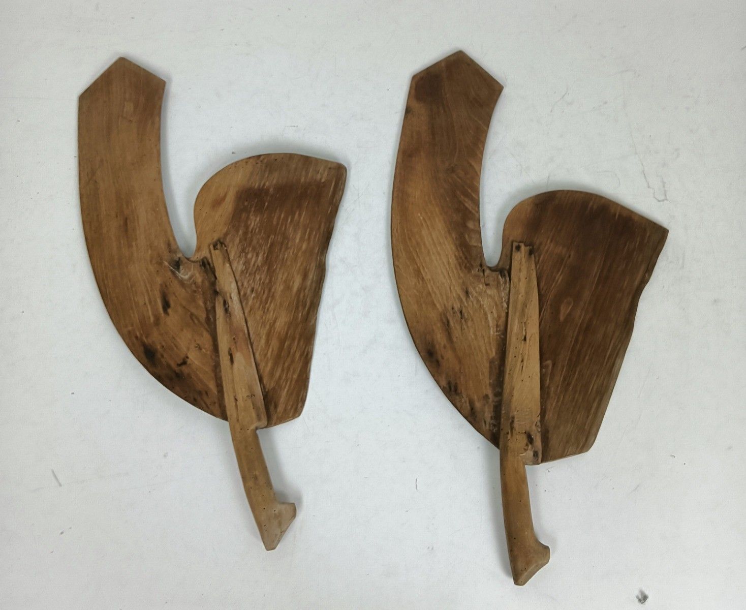Couple Of Antique Scutching Scutch Flax Knives Extremely Rare Collector Wood Eca photo for sale