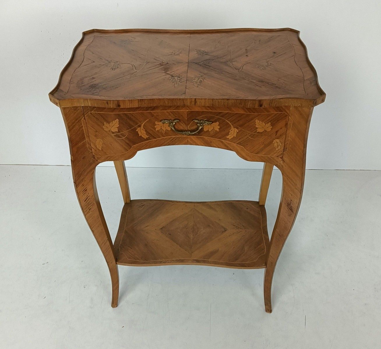 Gorgeous Marquetry Inlay  Table Cabinet Wood Italian End Table  Vintage Hallway photo 693.0