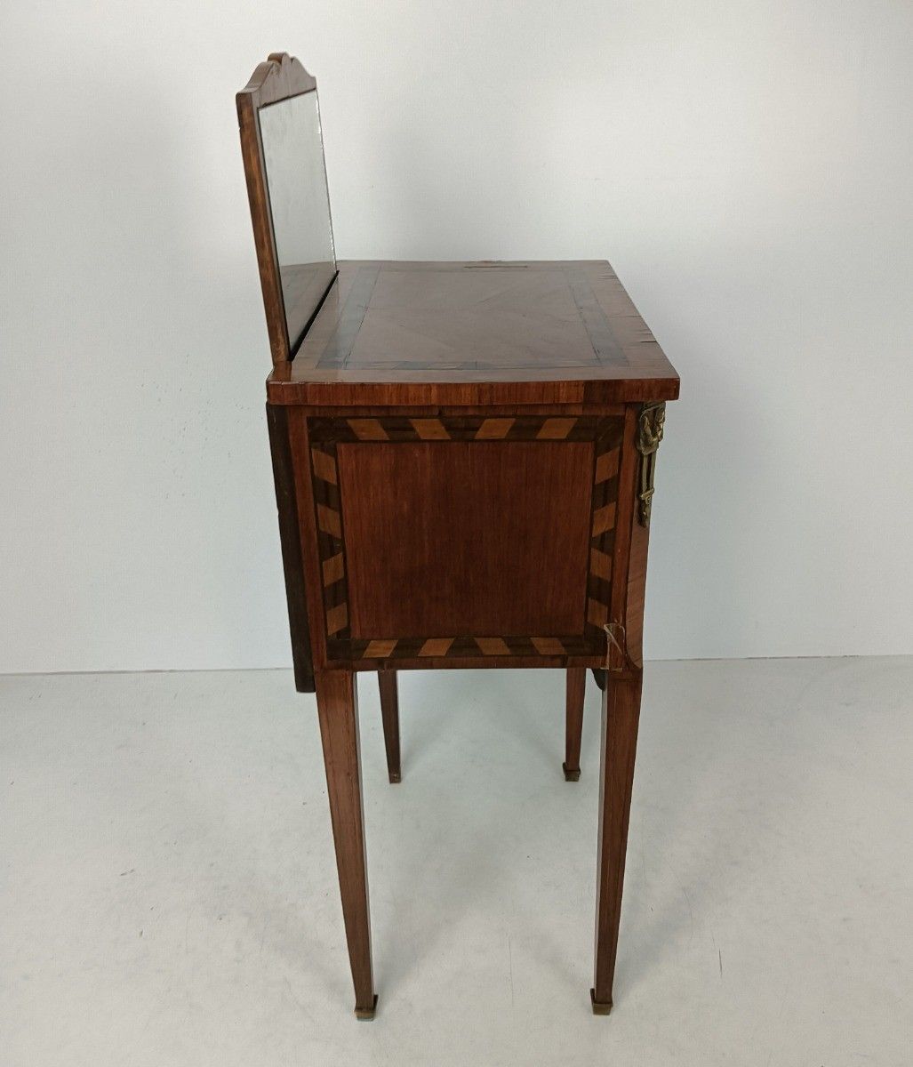 Gorgeous Cabinet Chest Of Drawers Hallway Table With Mirror Marquetry Inlay Wood photo for sale