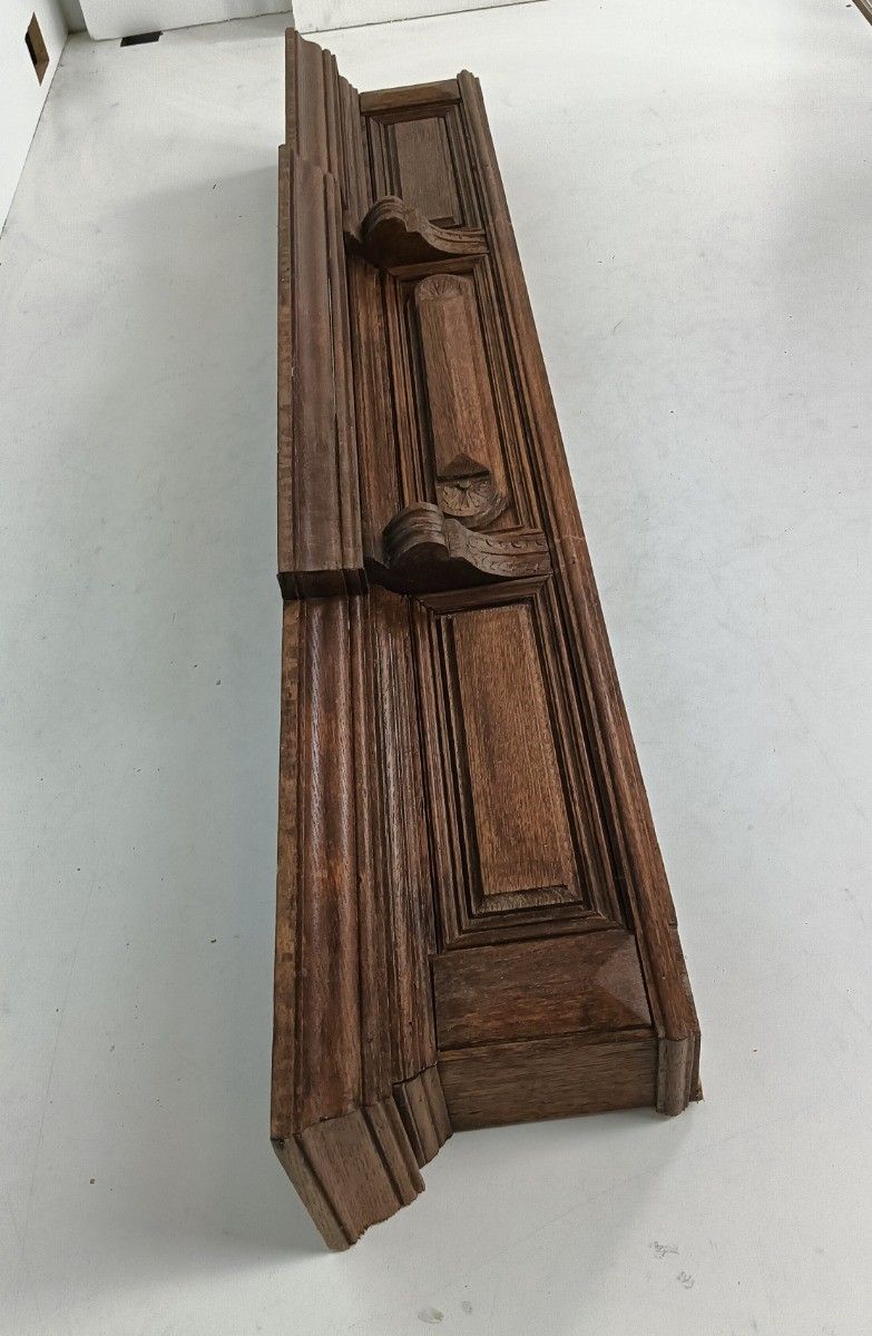 Heavy Large Antique Carved Wooden Pediment Over Door Trim Architectural Salvaged photo Home Decor
