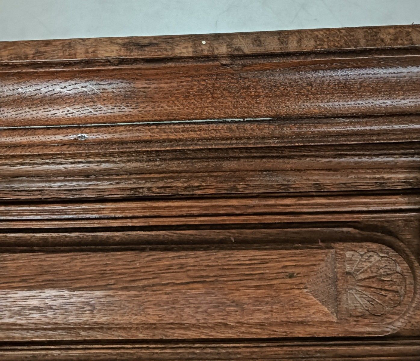 Heavy Large Antique Carved Wooden Pediment Over Door Trim Architectural Salvaged photo buy