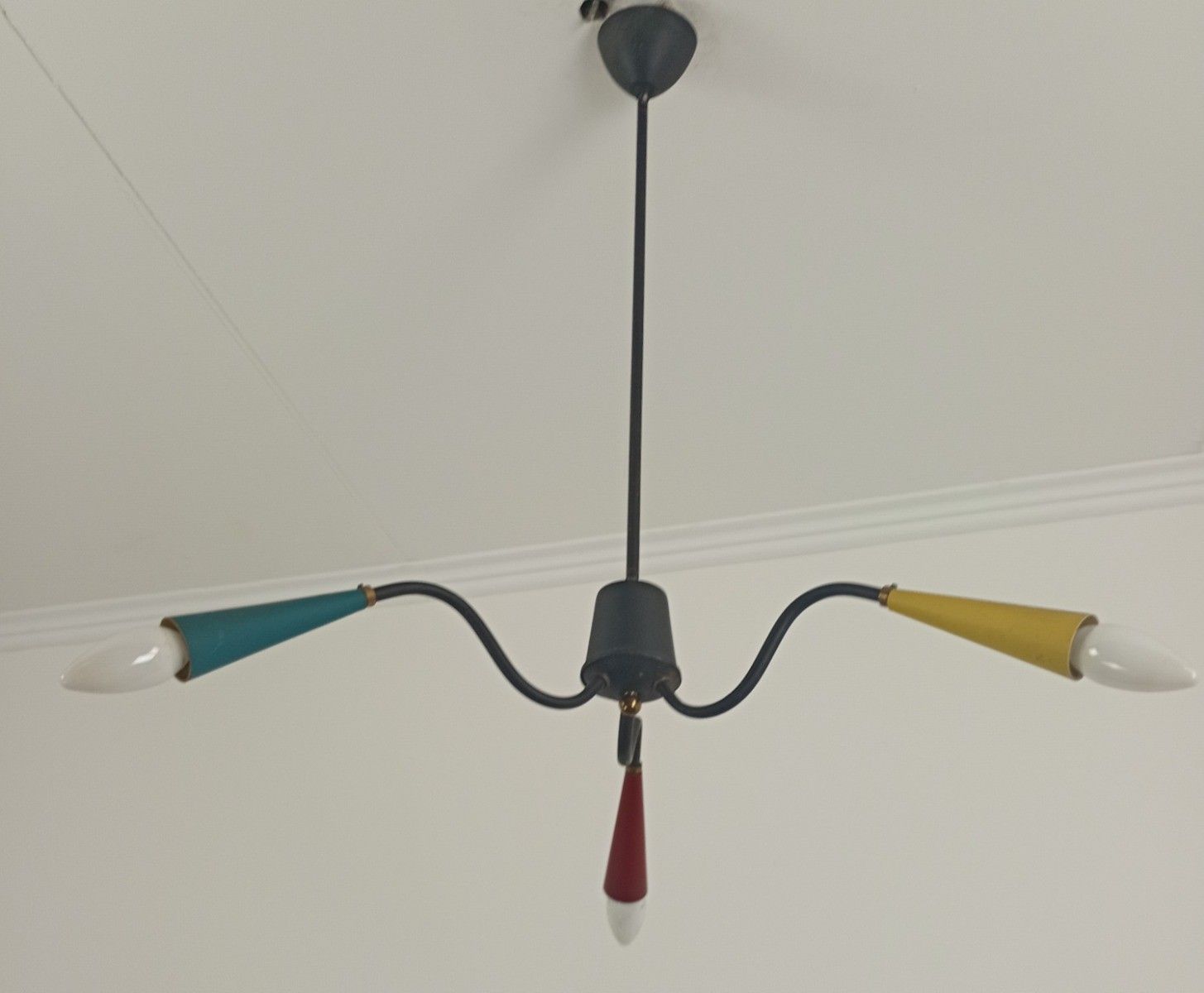 Stilnovo Sputnik Spider Chandelier 3 Lights Arm Vintage Retro Funky Pop Art Styl photo 246.0
