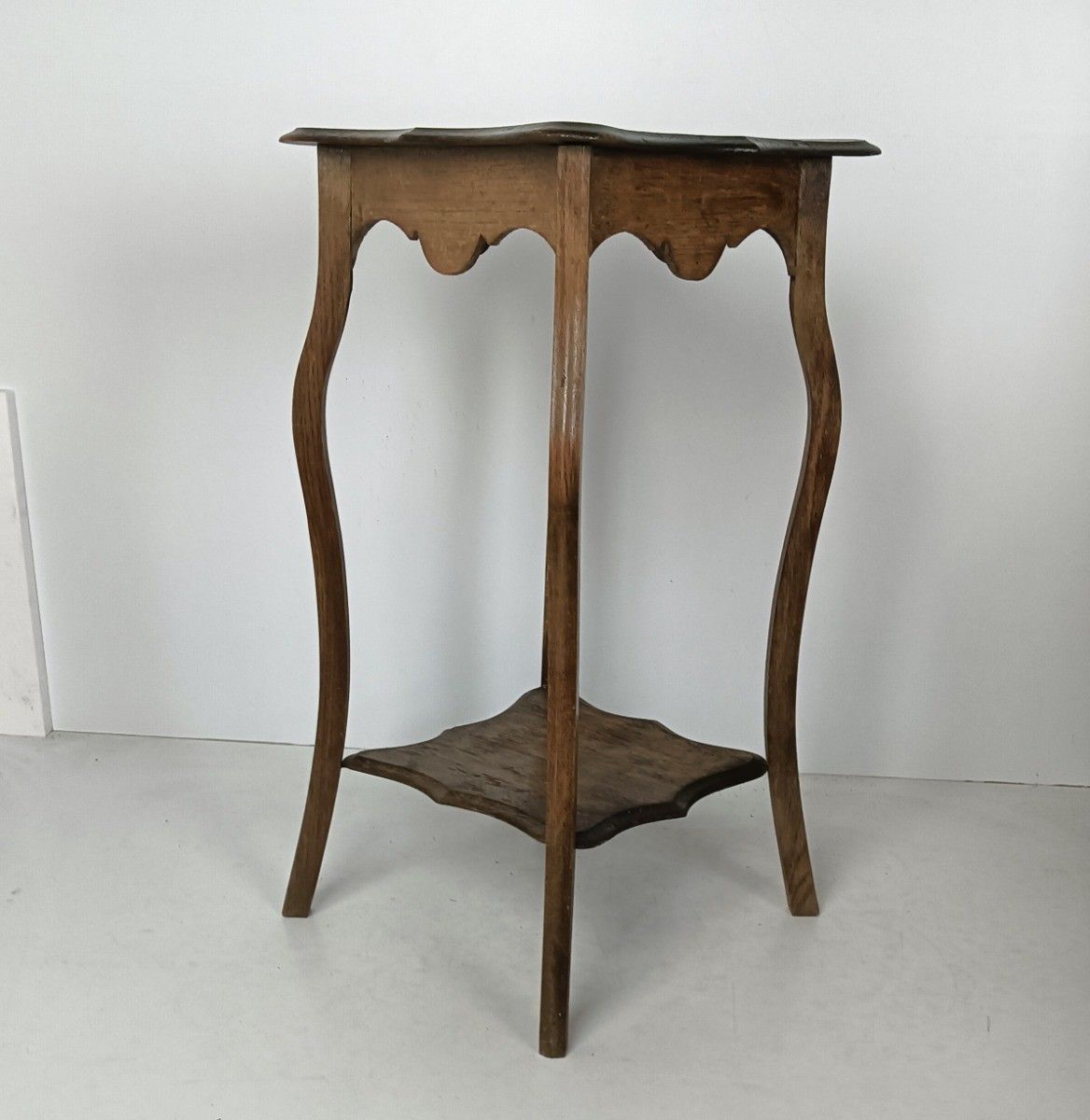Antique Art Nouveau Plant Stand Pedestal Two Tier Side Bonsai Side Table Barn Fa photo furniture