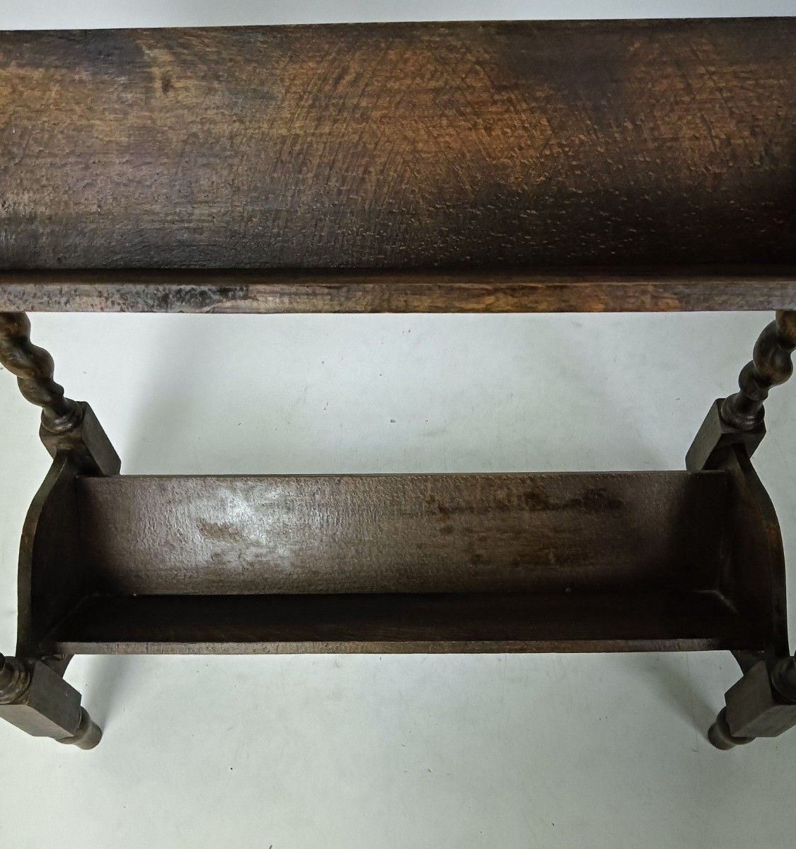 Antique Book Shelve Stand Storage Sewing Box Side Table Barley Twist  Wood Count photo vinterior