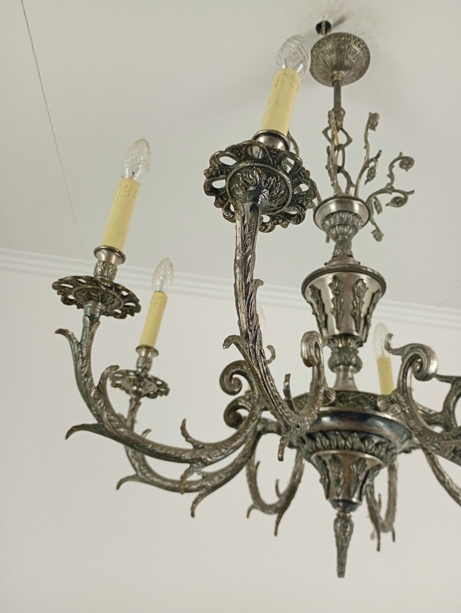 Chandelier  Silverplated Metal 9  Lights Arm Ceiling Fixture Neo Gothic Style photo furniture