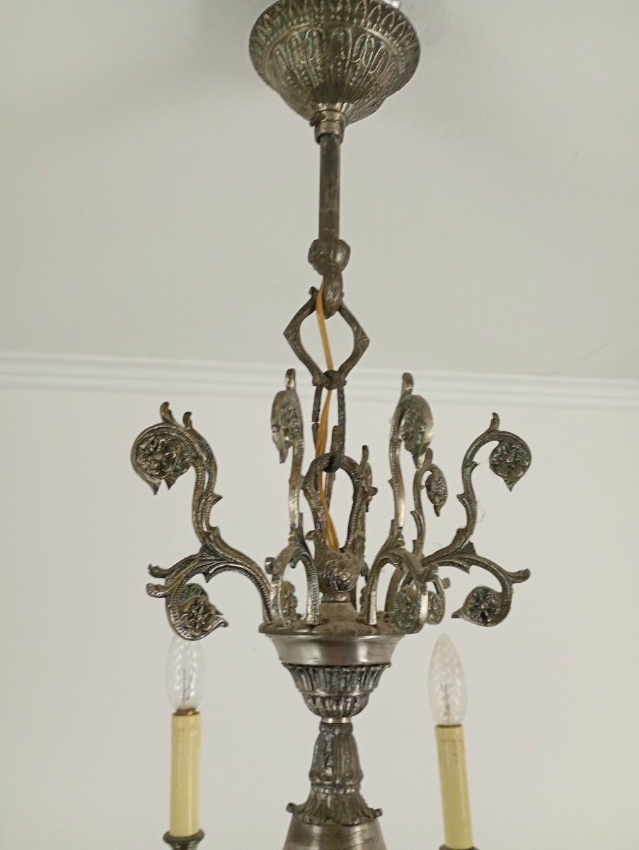 Chandelier  Silverplated Metal 9  Lights Arm Ceiling Fixture Neo Gothic Style photo vinterior