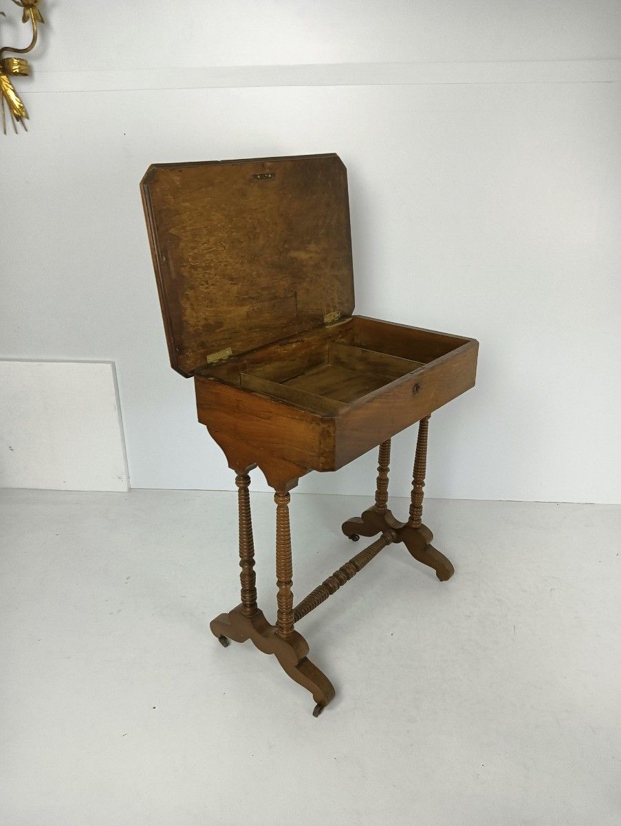photo buy Antique Art Deco Sewing Quilting Box Table Cabinet Desk On Wheels