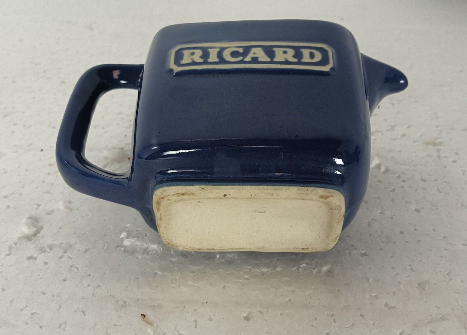 Couple Blue Ricard Pitchers Ceramic France French Authentic Apero Pastis Rare Co photo Home Decor
