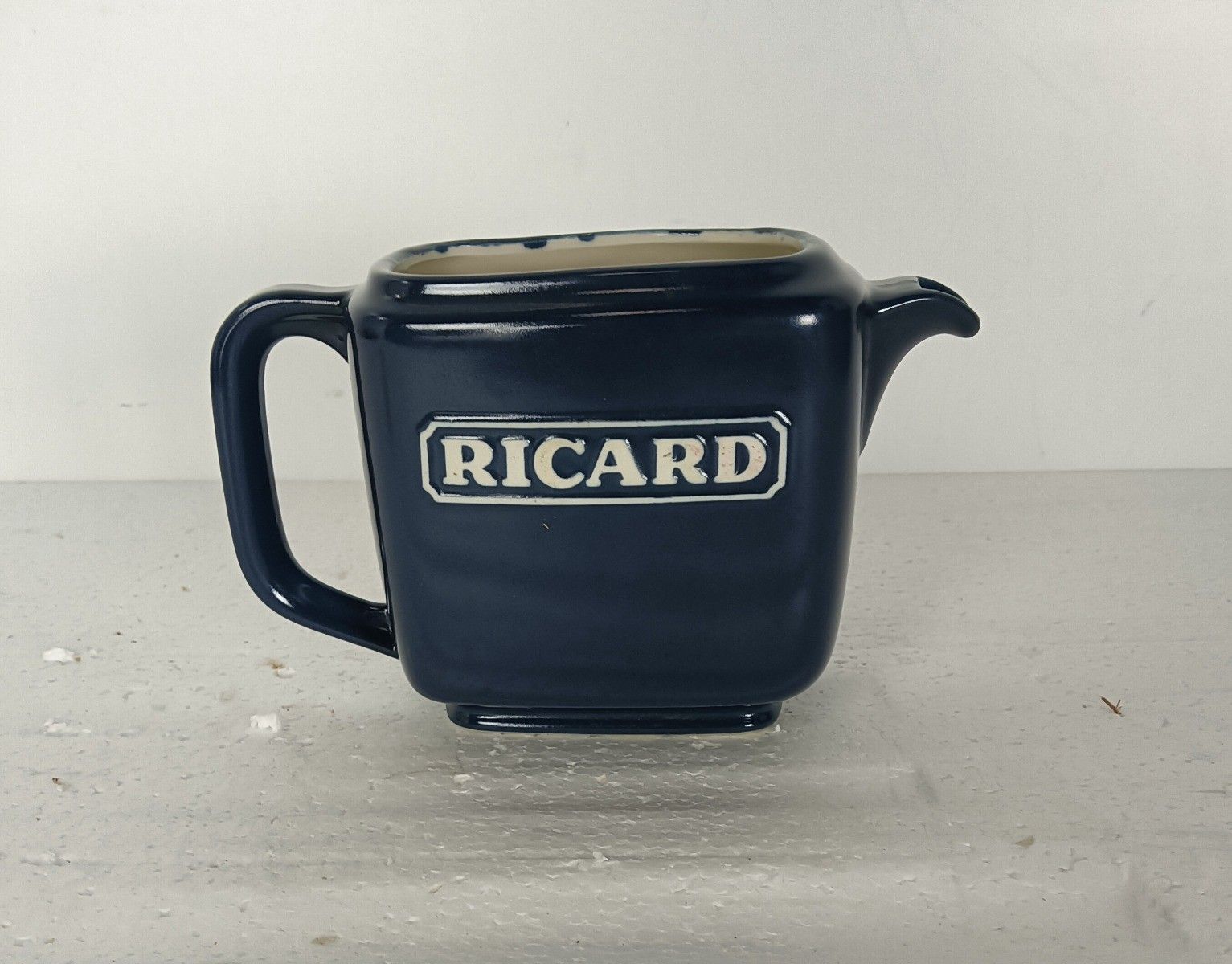 Large Blue Ricard Pitcher Ceramic France French Authentic Apero Pastis  Collecto photo 97.0