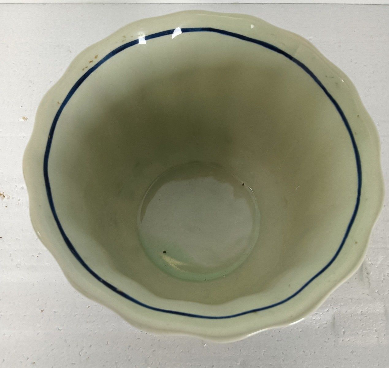 Indoor Planter Ceramic Blue White Goedewaagen Netherlands Beautiful Marked photo vinterior