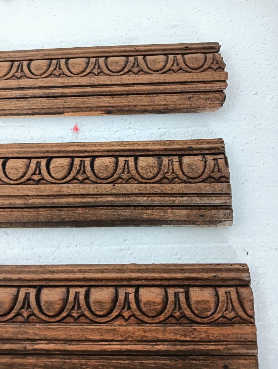 Set Of 4 Trims Corbels Pediments Boards Carved Wood Reclaimed Antique Salvaged A photo Home Decor