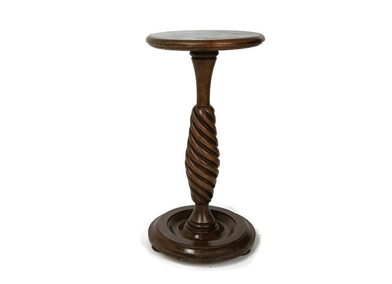 Wooden Twisted Stem Side Wine Display Table Pedestal Plant Bonsai  Stand  Flower