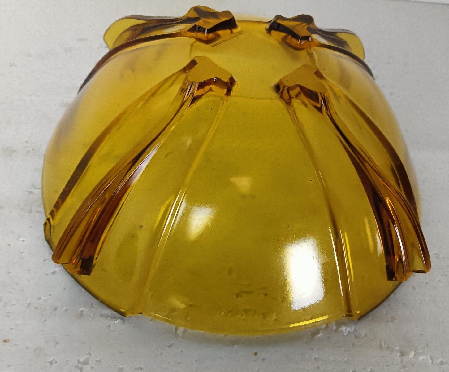 Gorgeous Art Deco Antique Amber Brown Bohemian Art Glass Serving Dish Bowl photo for sale