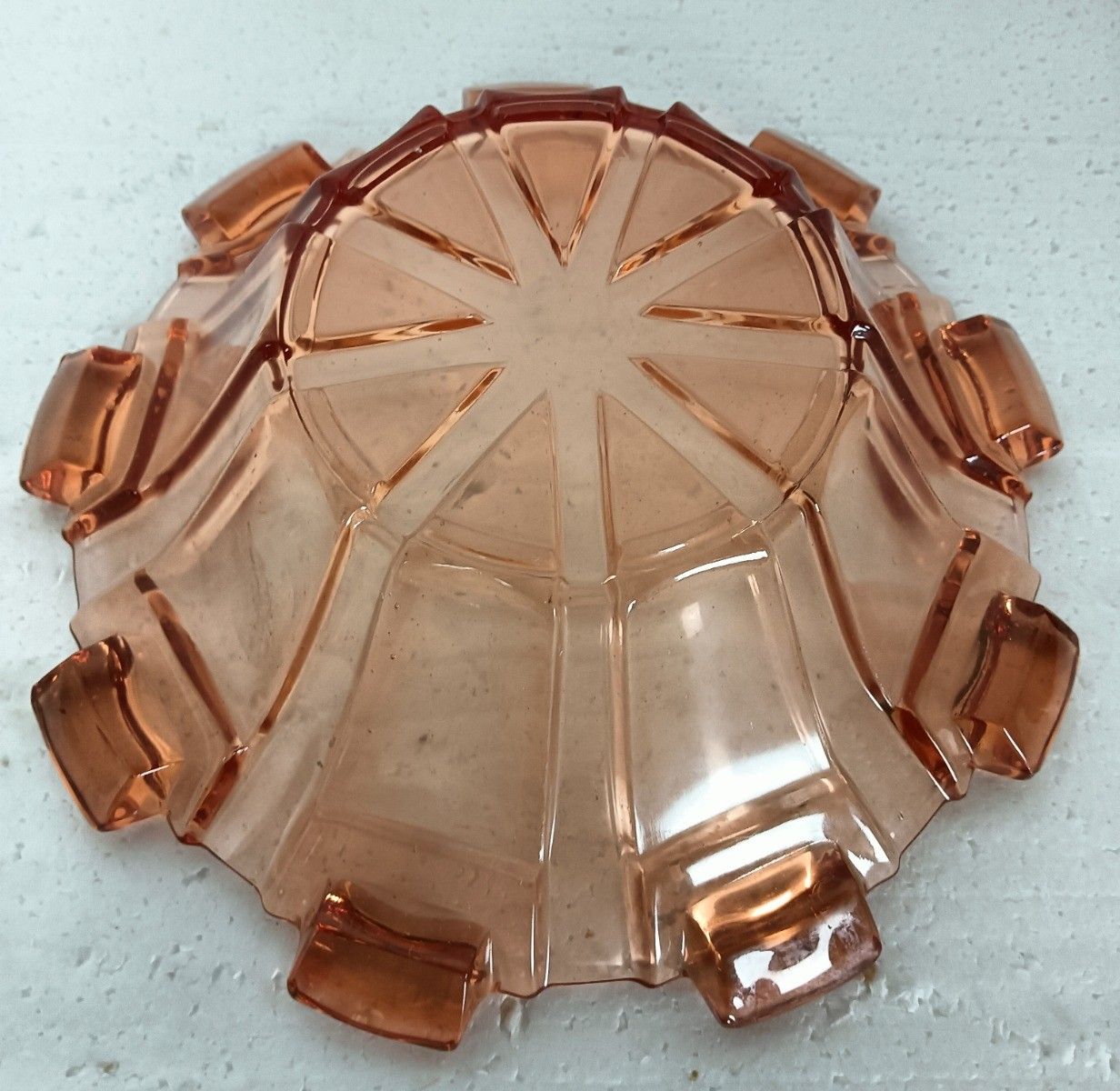 Art Deco Bowl Dish Centerpiece Basket Art Glass Pink Antique Decorative Czechia photo vintage