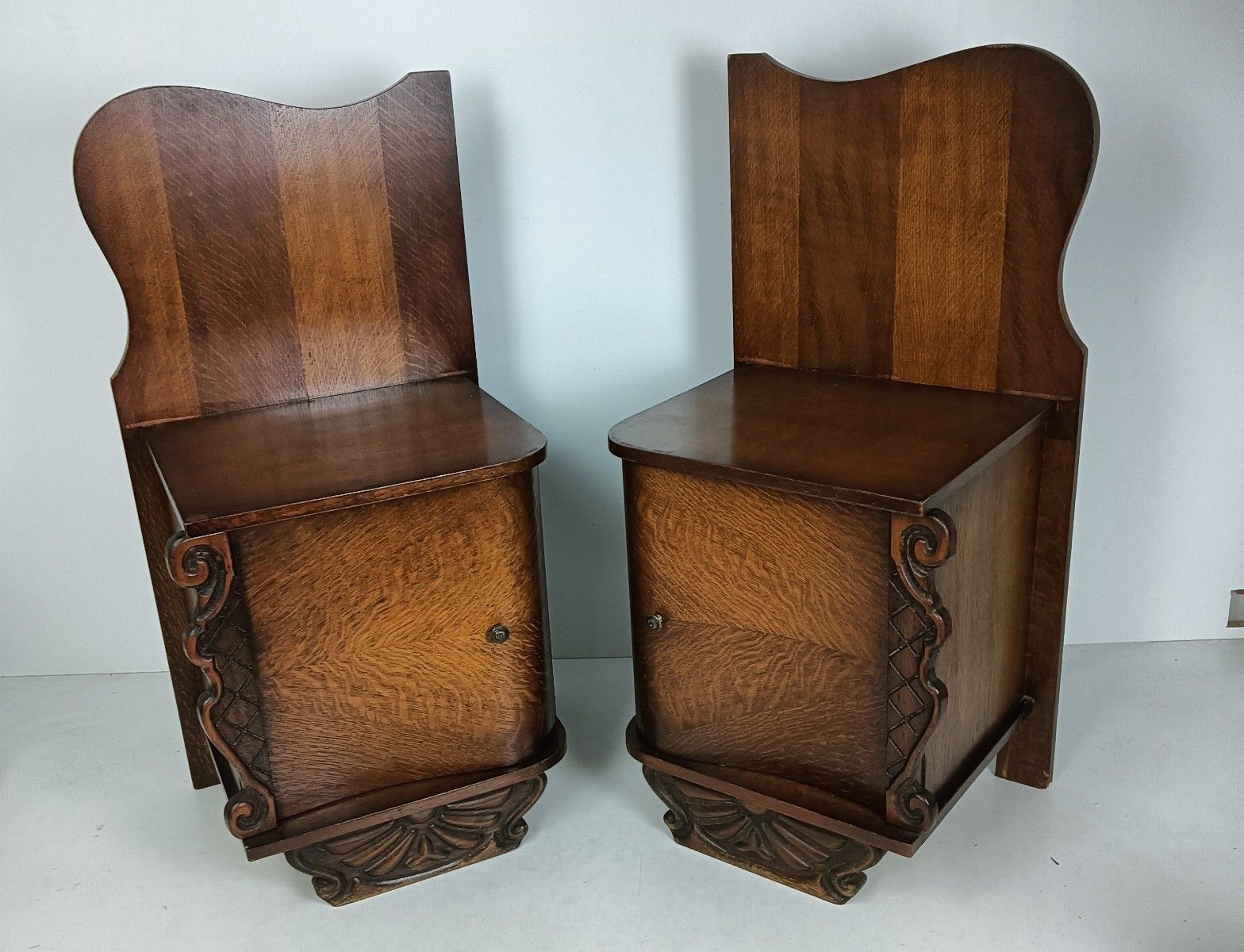 Pair Antique Art Deco Nightstands End Tables Dresser 20s 30s  Bedroom Vanity Cab photo for sale