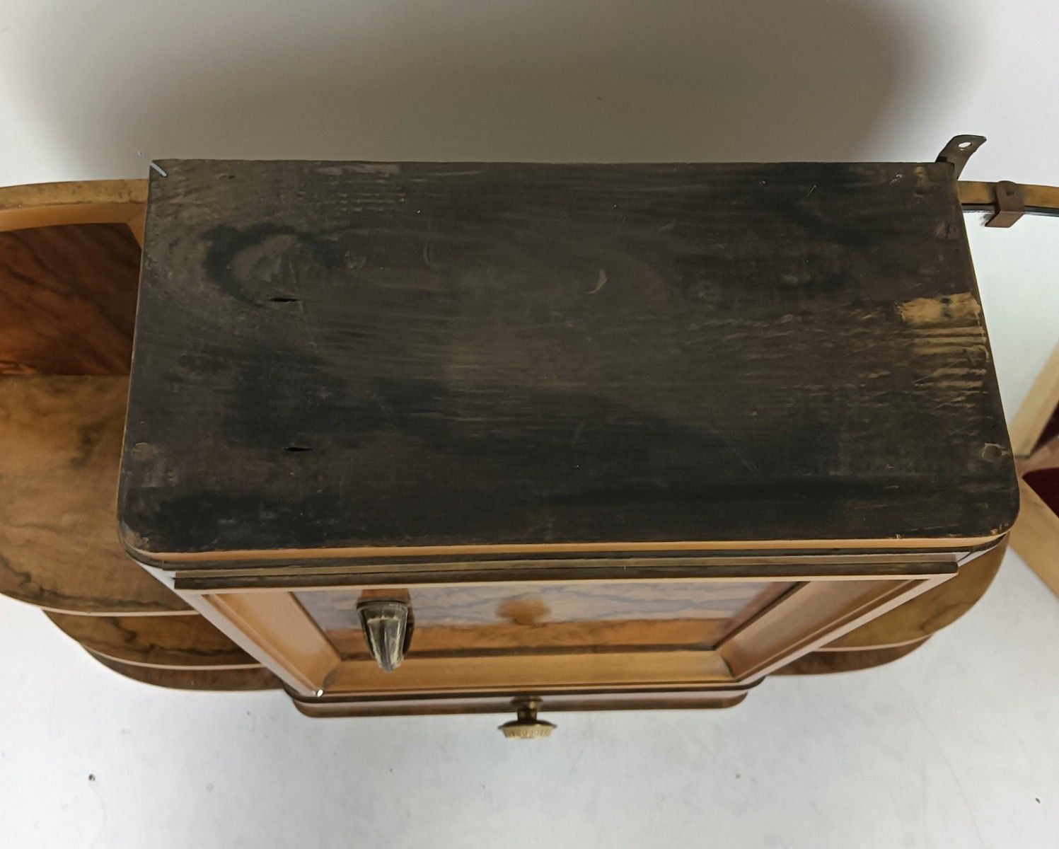 Stunning Antique Art Deco Standing Cabinet Medicine Apothecary Root Wood Wow photo Furniture