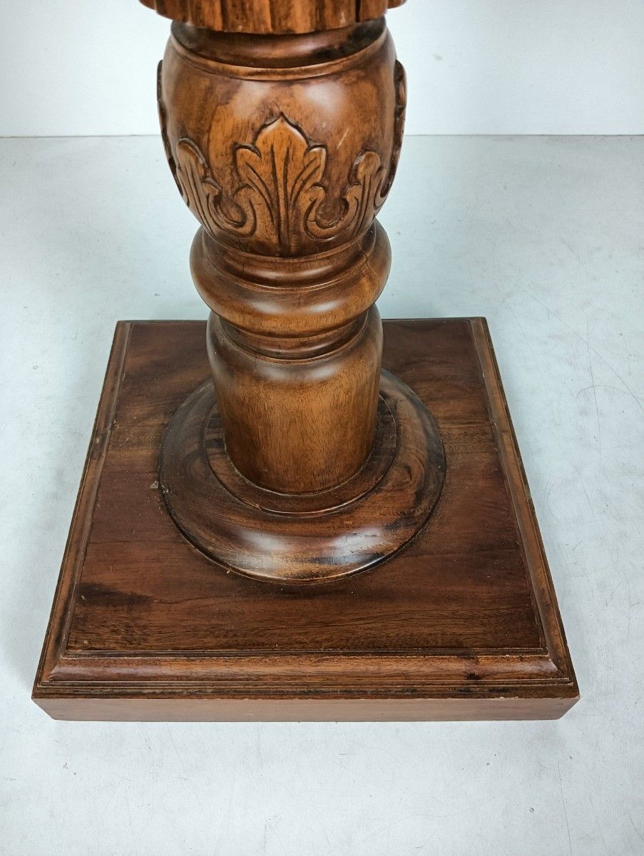 photo furniture Wooden Pillar Pedestal Display Side Occasional Table Bonsai Plant Stand Ornate V