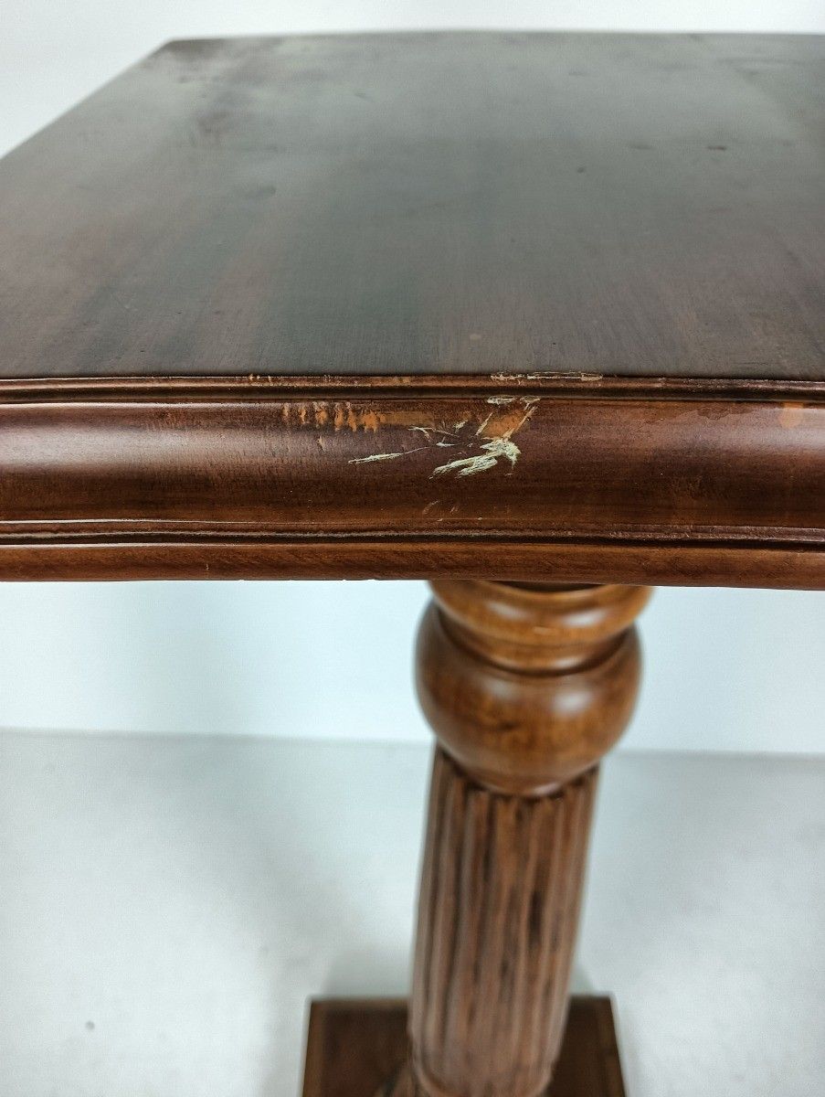 photo for sale Wooden Pillar Pedestal Display Side Occasional Table Bonsai Plant Stand Ornate V