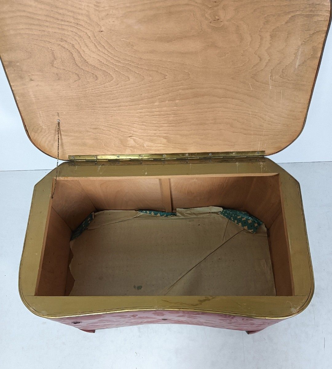 Art Deco Art Nouveau Antique Large Laundry Box Basket Sewing Quilting Storage photo buy