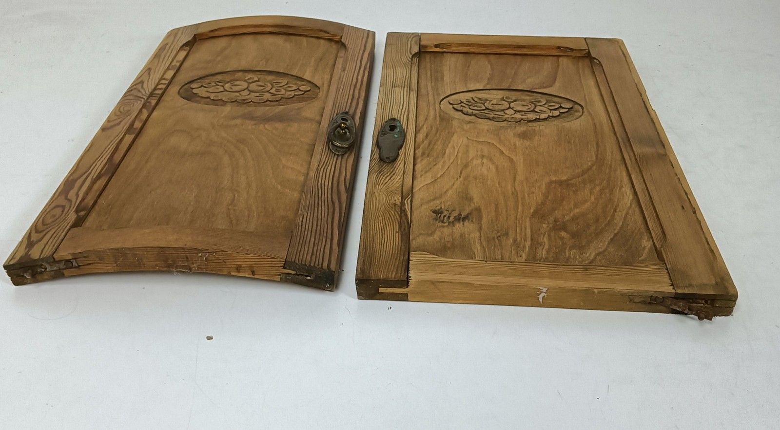 Small Cabinet Doors Panels Couple Antique Bentwood Pine Wood Reclaimed Cabinet A photo 268.0