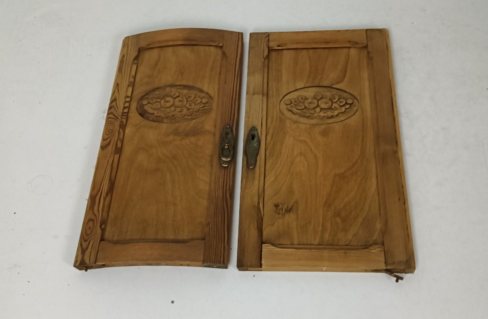 Small Cabinet Doors Panels Couple Antique Bentwood Pine Wood Reclaimed Cabinet A photo vinterior