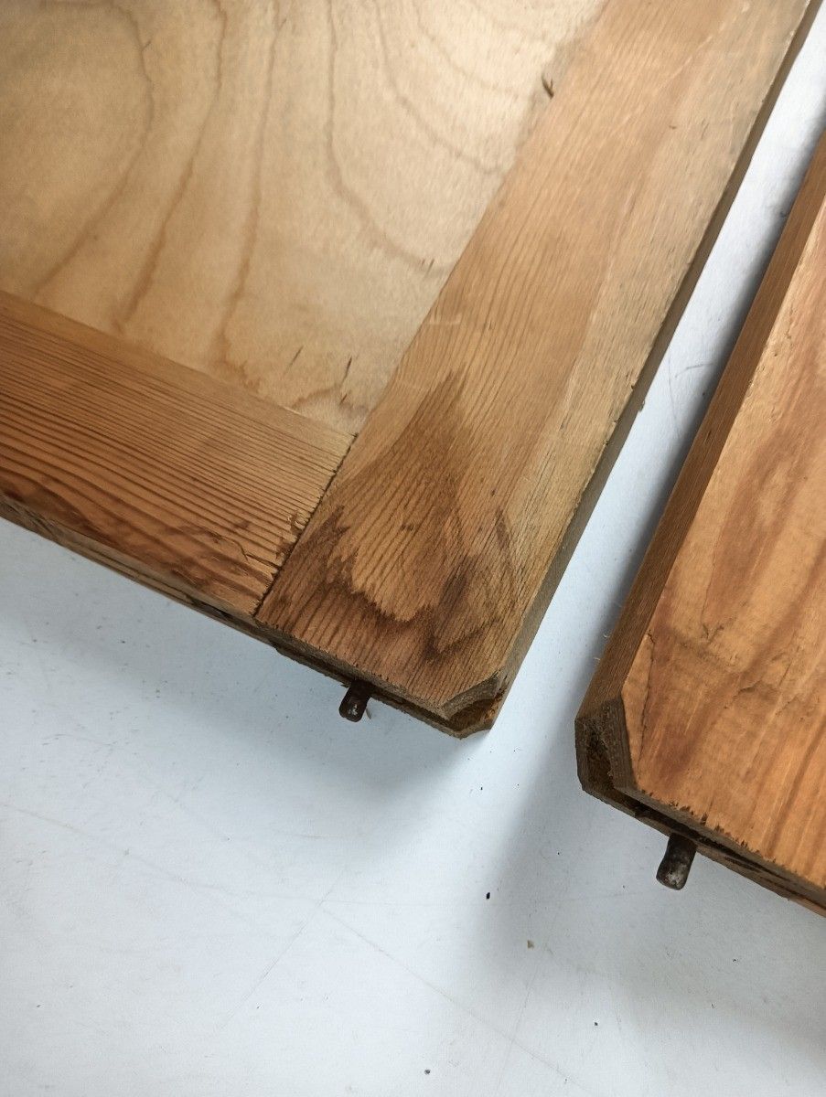 photo for sale Small Cabinet Doors Panels Couple Antique Bentwood Pine Wood Reclaimed Cabinet A