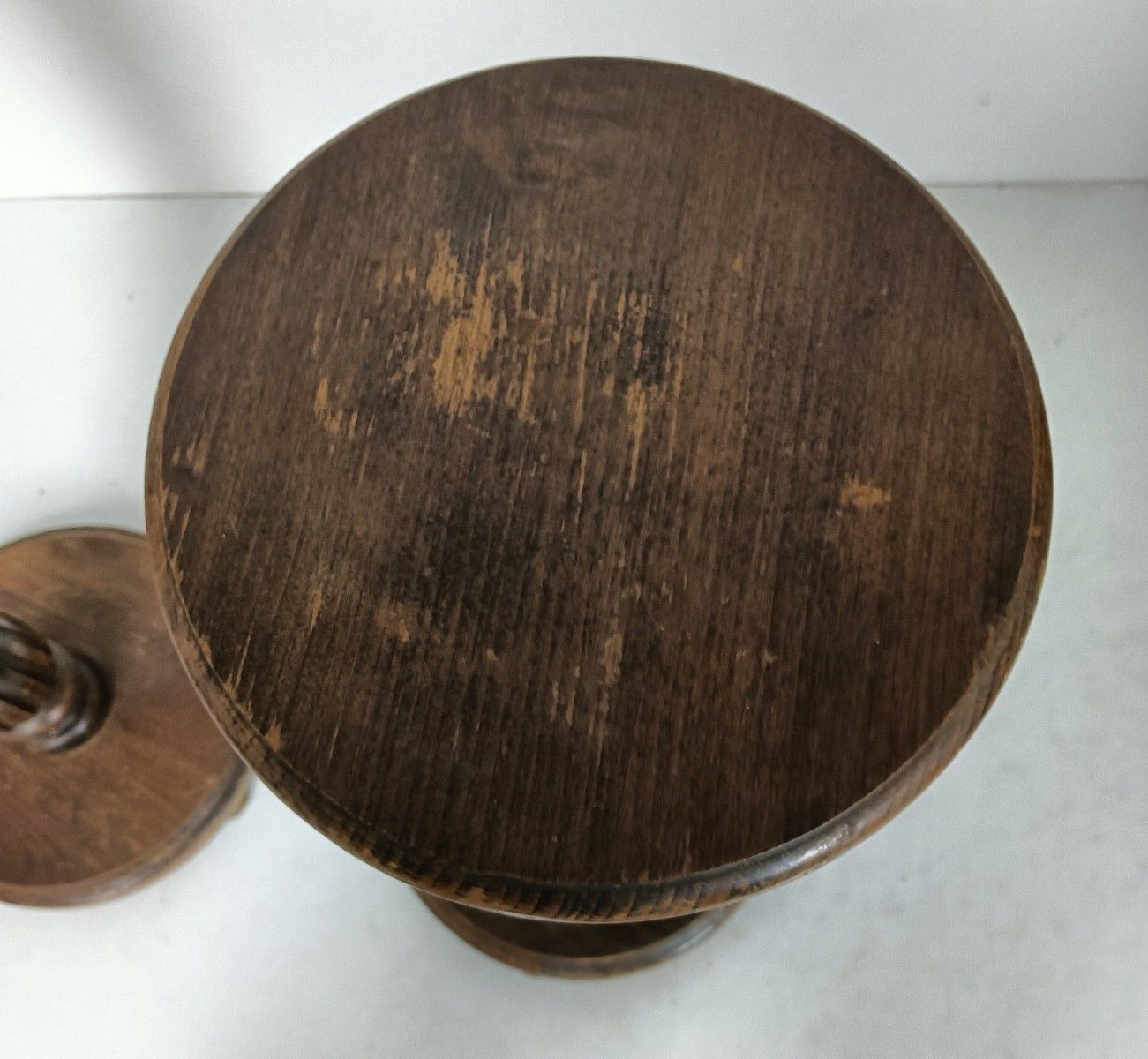 Pair Pedestals Plant Stands Carved Wood Vintage Side Tables Bonsai Flowers photo vintage