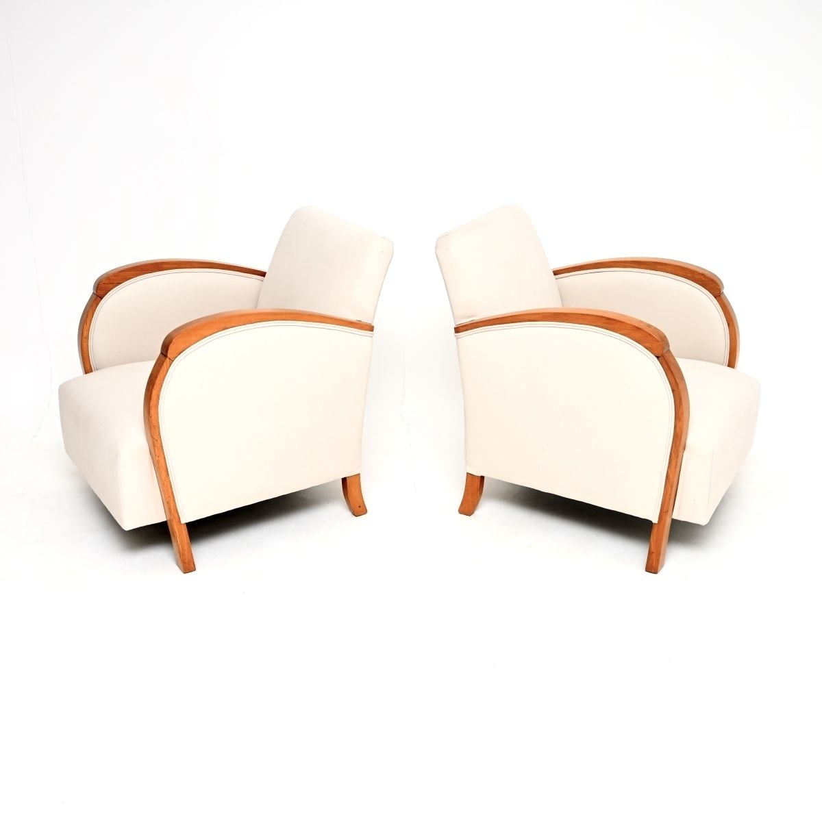Pair Of Swedish Art Deco Armchairs In Walnut photo for sale